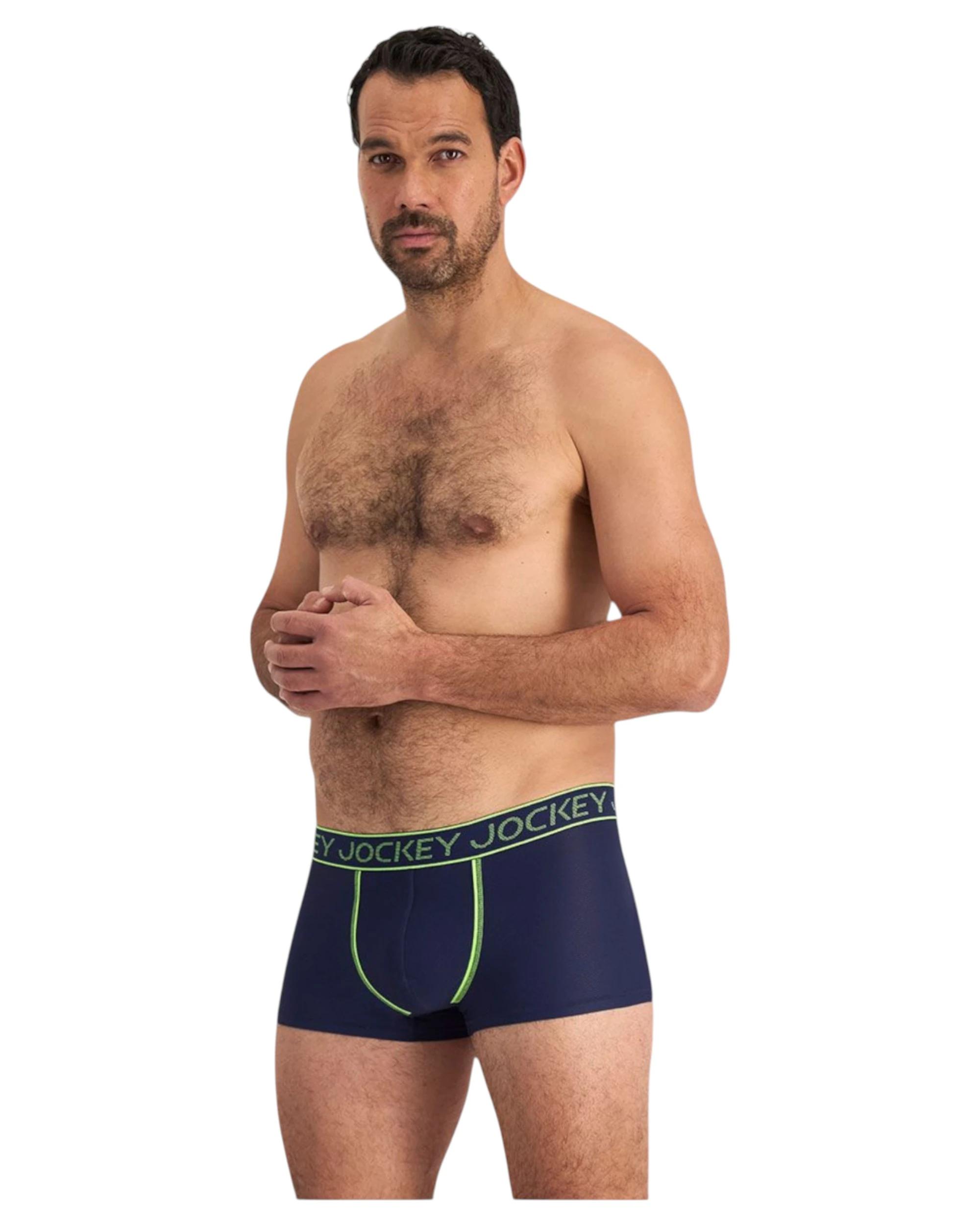 4 Jockey 4 Pack Mens Dry Impact Trunks Navy/ Green Underwear NAVY/GREEN, 4 of 4