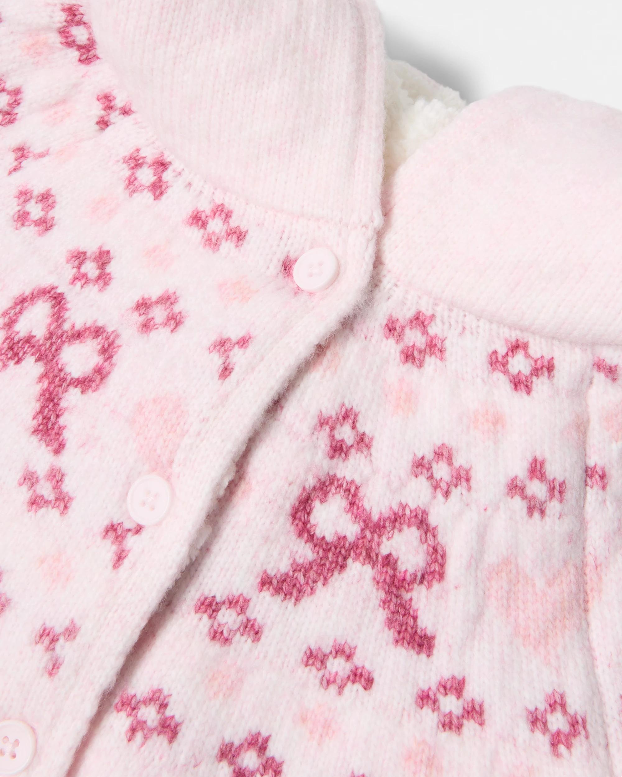 3 Sherpa Cable Cardigan Pink Marle, 3 of 3