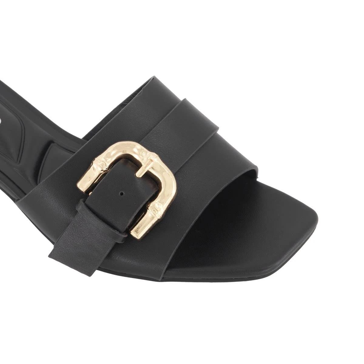 5 Buckle Low Heel Mules Black, 5 of 5