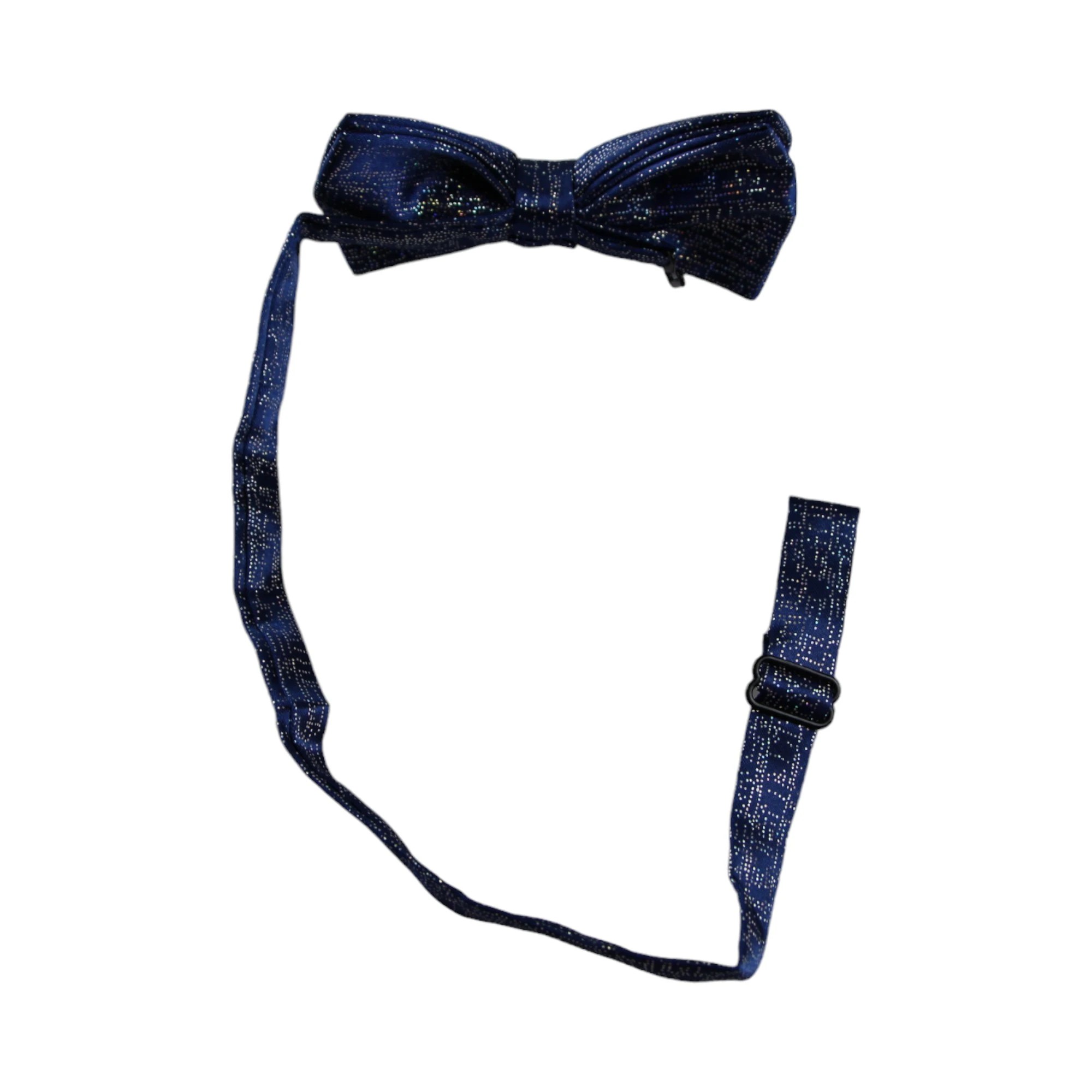 5 Zasel Mens Blue Sparkly Glitter Patterned Bow Tie - Blue, 5 of 6