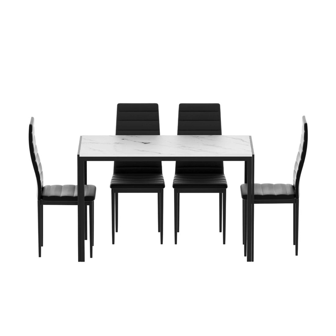 4 1 Artiss Dining Table and 4 Chairs Set Marble Effect - Multi, 4 of 7