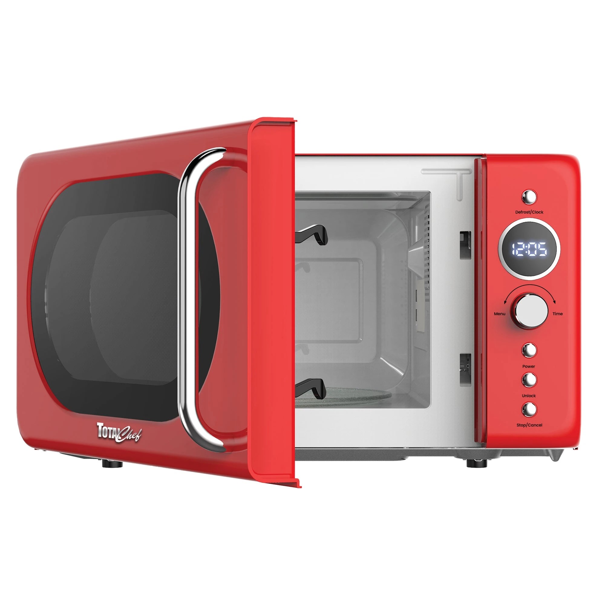 2 Total Chef 20L Retro Microwave Oven - Red, 2 of 8