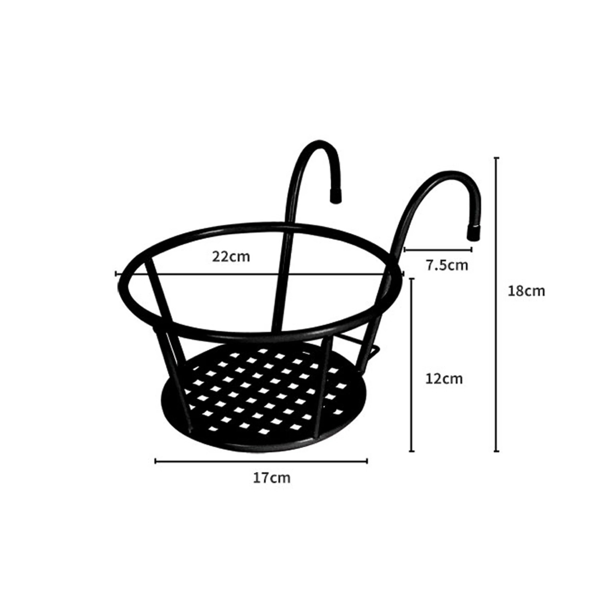 3 Levede 3 Pc Metal Flower Holder Hanging Pots - Black, 3 of 6