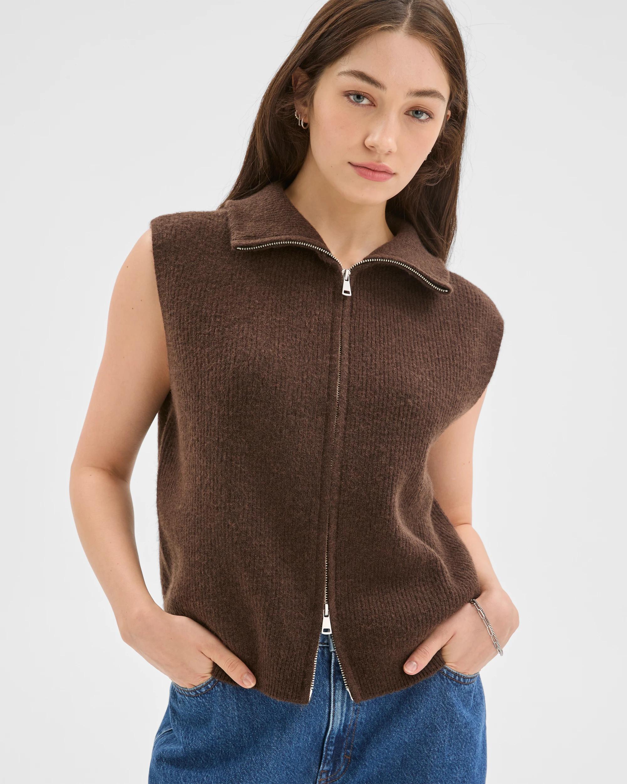 1 Lily Loves High Neck Vest BARK, 1 of 7