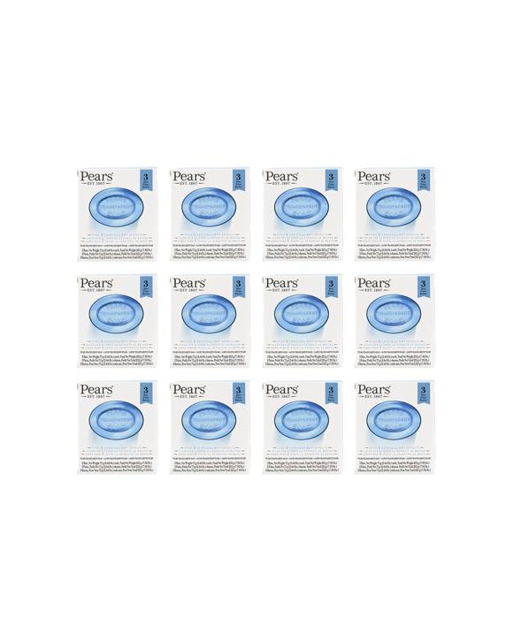 Pears 12 x 3pc Pure Gentle Bar Soap 75g With Extracts - Blue