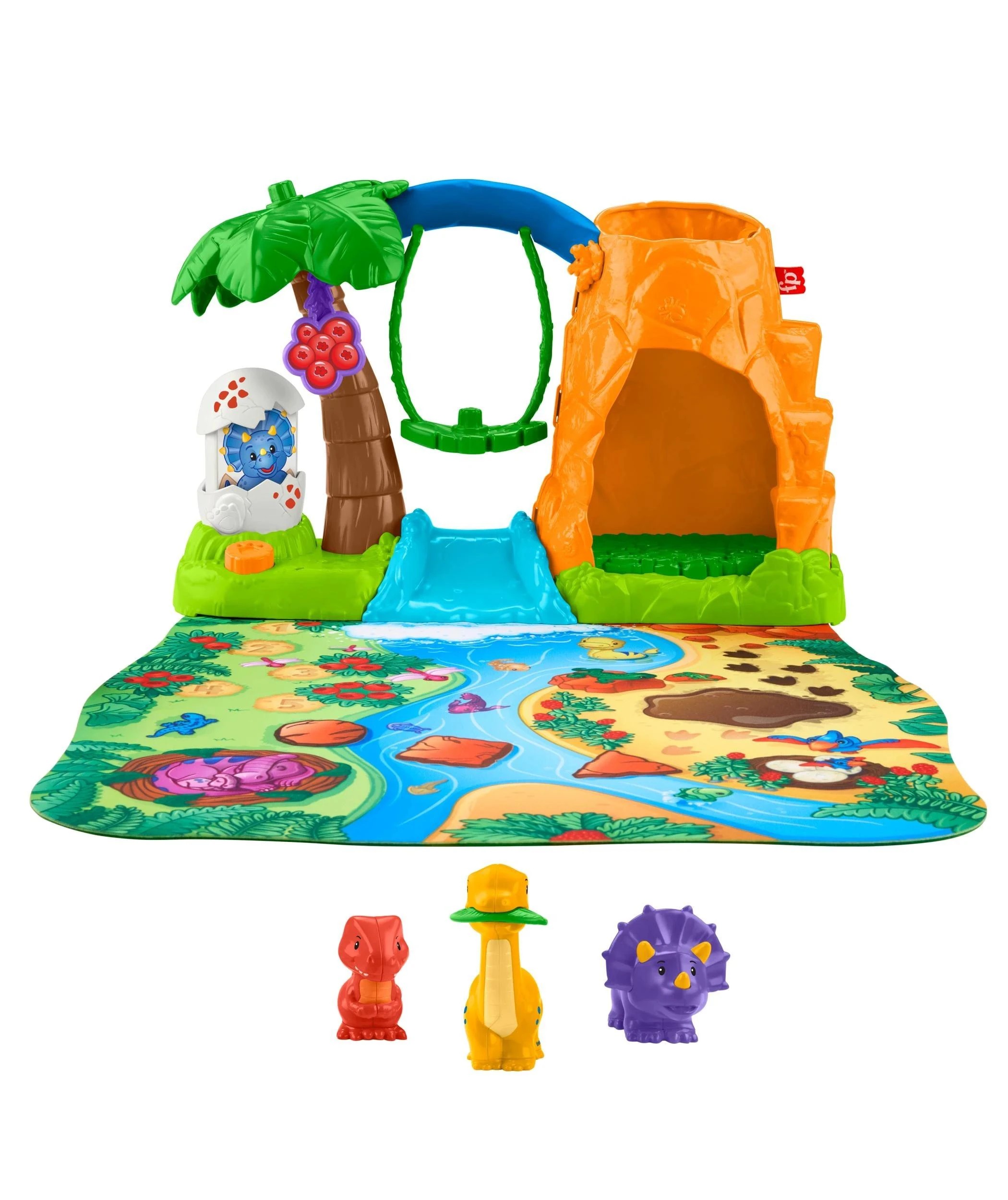 3 Mattel Fisher-Price Little People Dinosaur Village & Play Mat Toddler Playset - Multi, 3 of 6