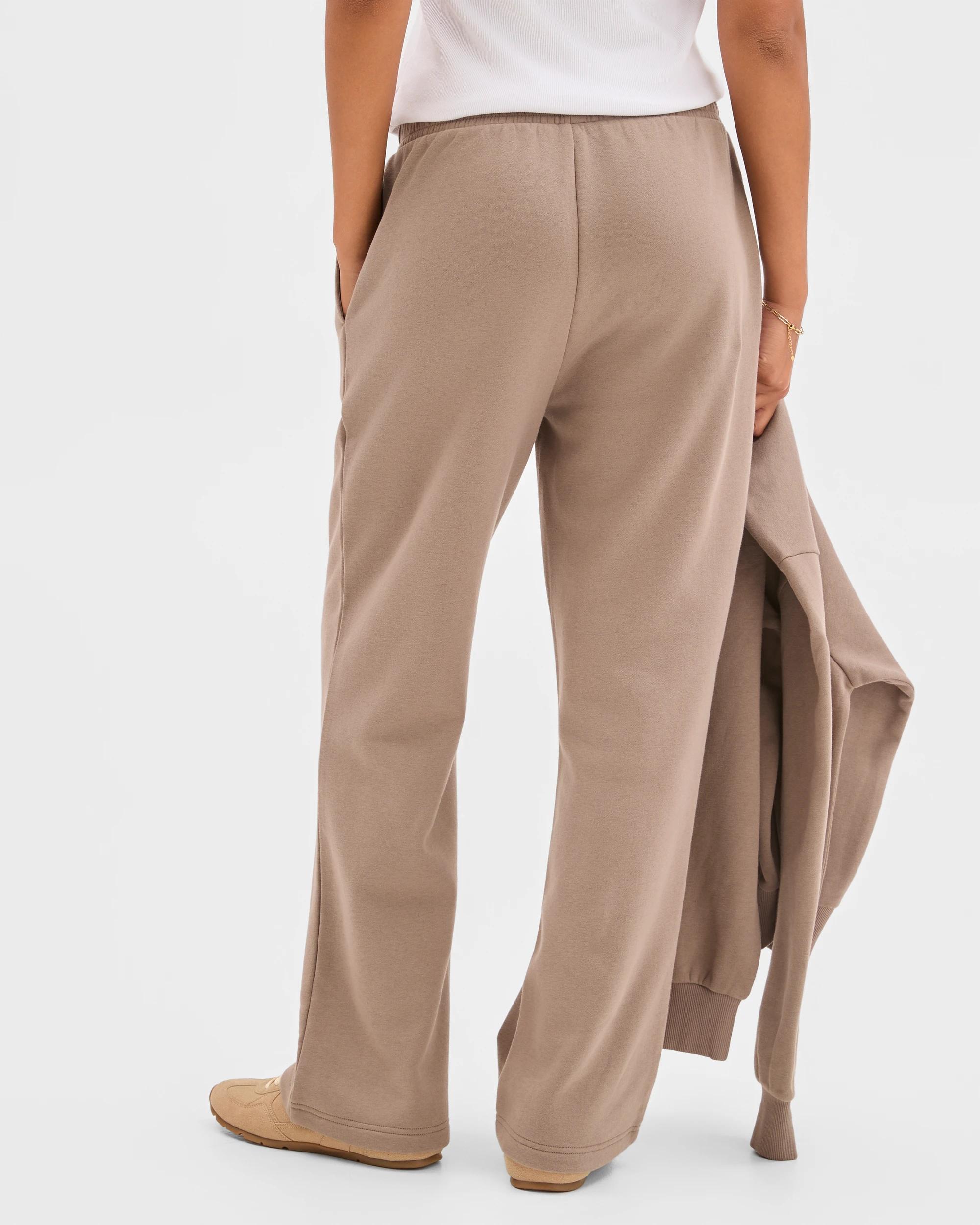 5 Target Active Active Australian Cotton Blend Straight Leg Fleece Trackpants MUSHROOM, 5 of 6