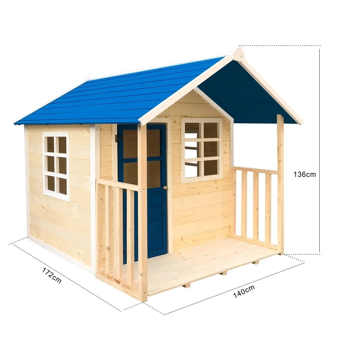 2 AUSWAY Wooden Kids Cubby House Playhouse, 2 of 9