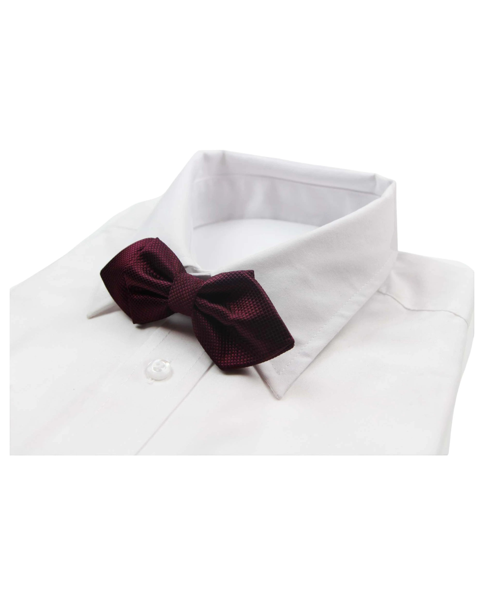 1 Zasel Mens Plum Diamond Shaped Checkered Bow Tie, 1 of 3