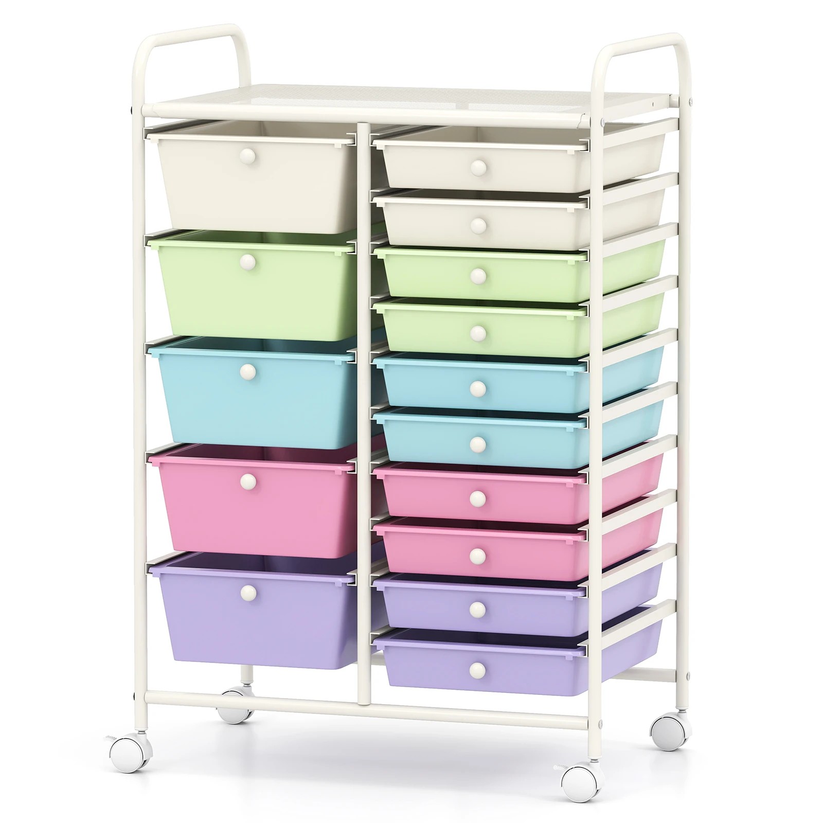 1 Costway 15 Drawers Rolling Storage Cart Mobile Utility Trolley - Multi, 1 of 6