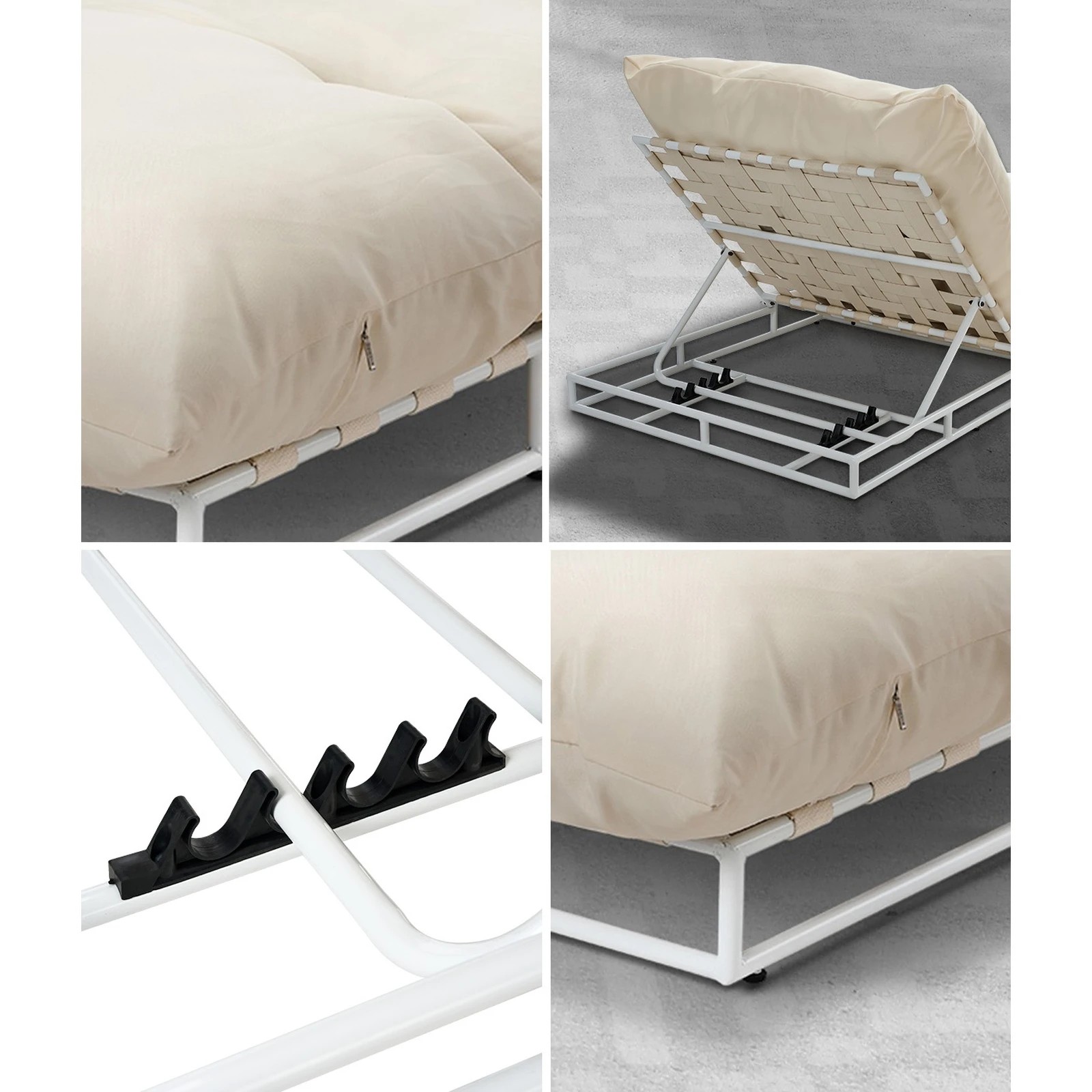 4 Livsip 2pcs Outdoor Sun Lounge Day Bed Patio Garden Chairs
 - Beige, 4 of 9