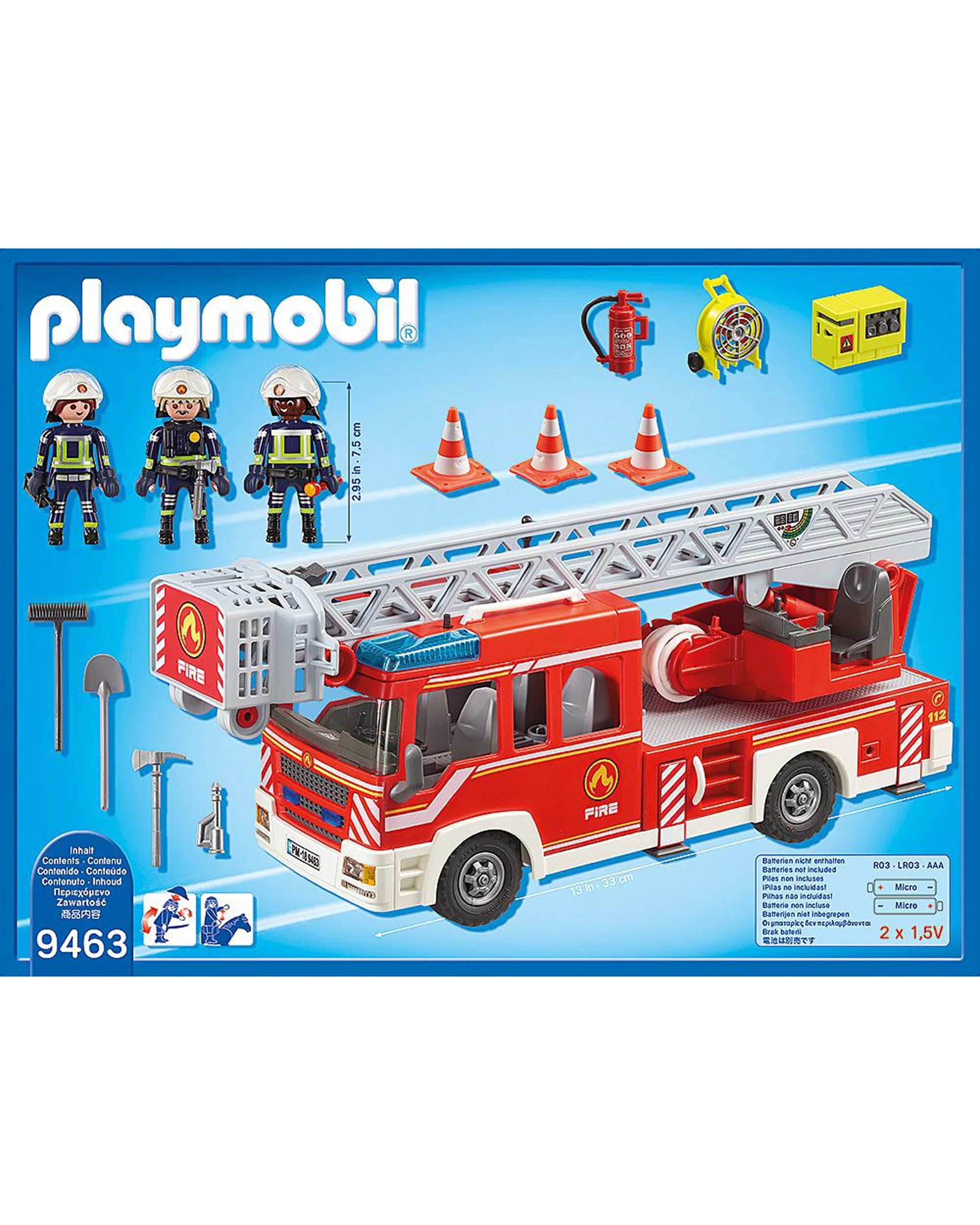 Playmobil Fire Engine With Ladder Kids Childrens Toy Playset - Red - Kmart