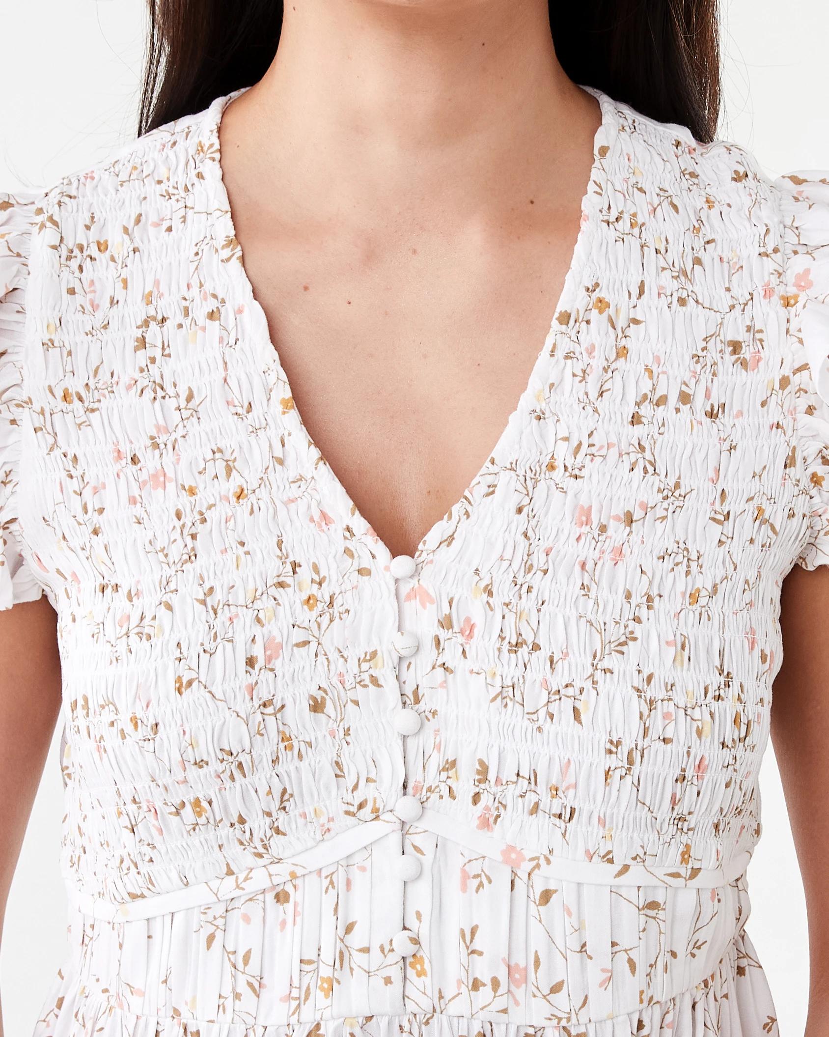 5 Short Frill Sleeve Button Mini Dress Trail Dty, 5 of 9