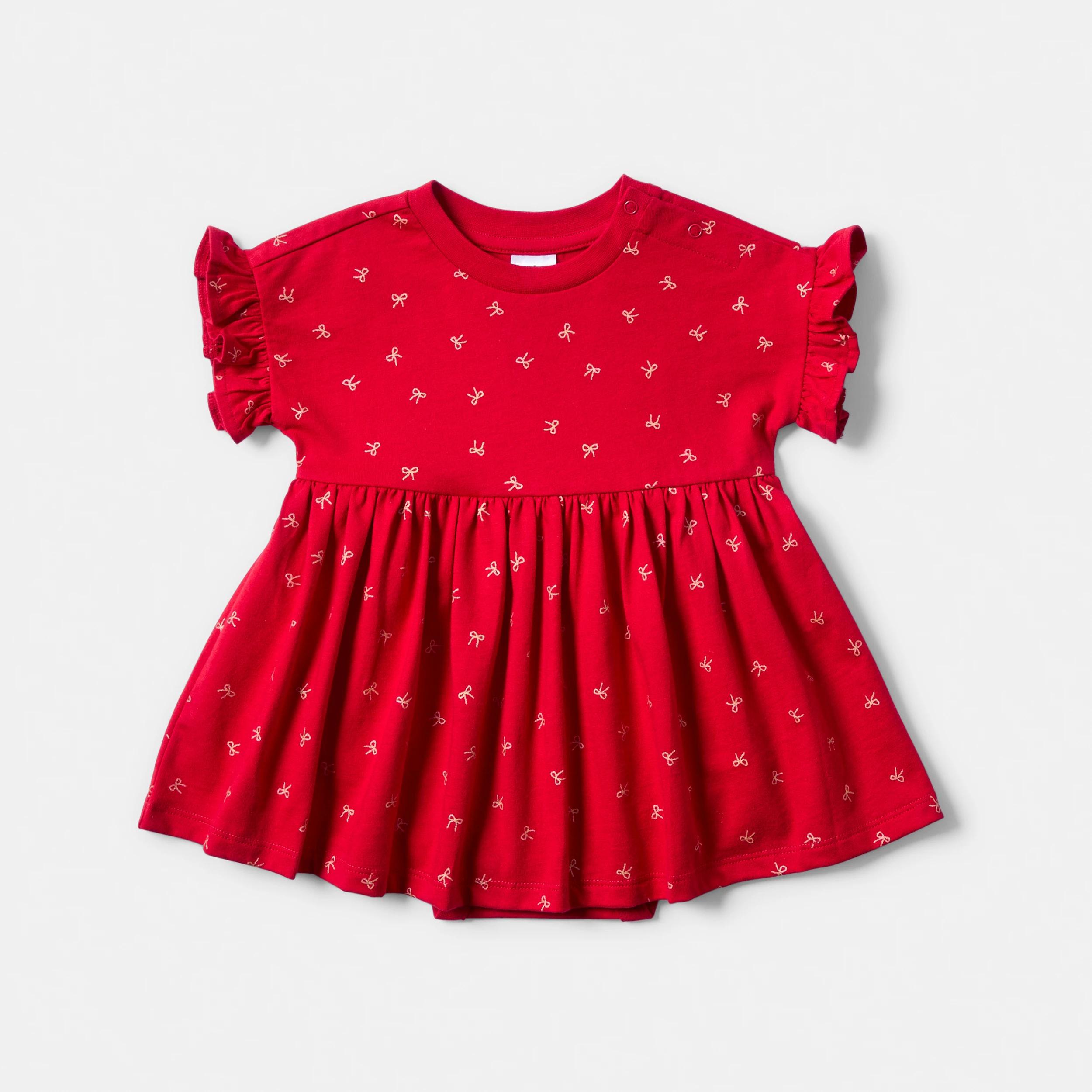 1 Christmas Short Sleeve Bodysuit Dress STRAWBERRY BOWS, 1 of 3