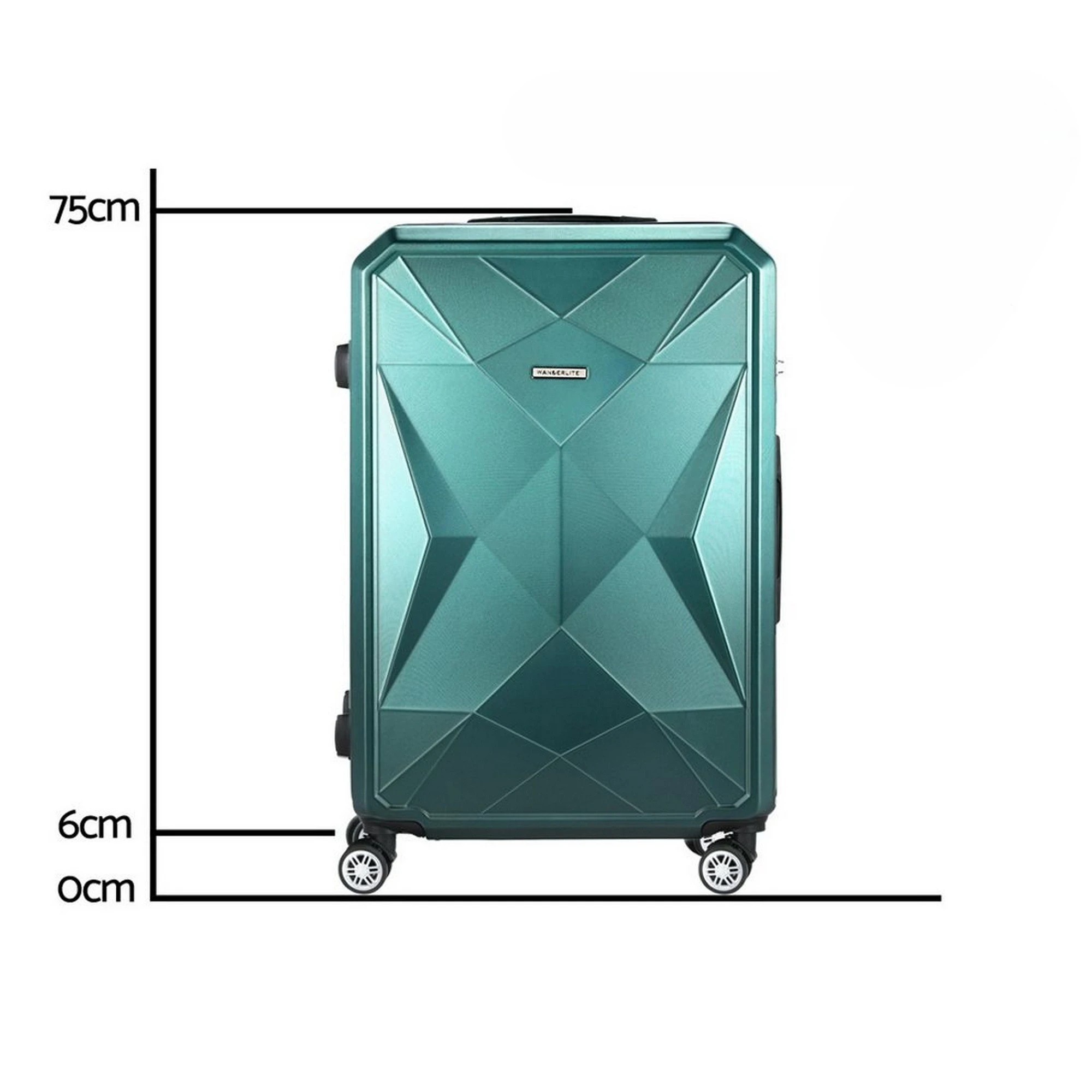 1 Wanderlite 28" 75cm Luggage Trolley Travel Suitcase Carry On Storage TSA - Green, 1 of 5
