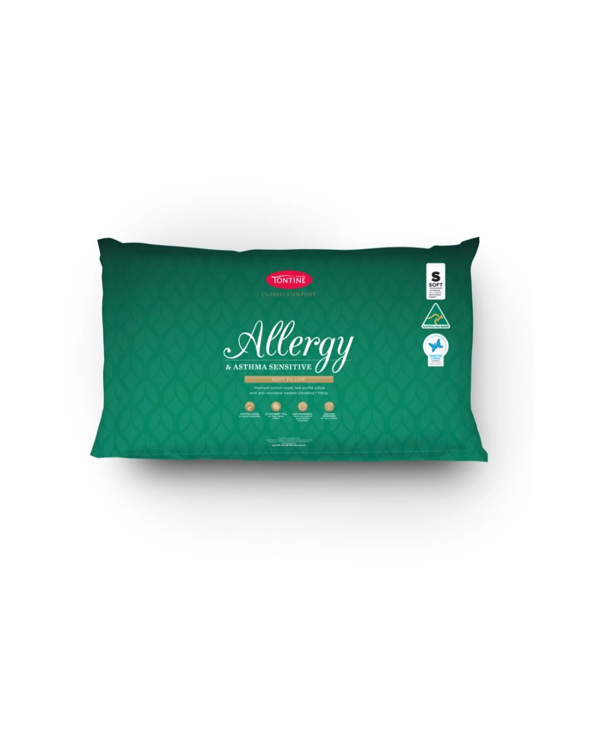 2 Tontine Classic Comfort Allergy & Asthma Sensitive Pillow Low Soft Standard 4PK - White, 2 of 5