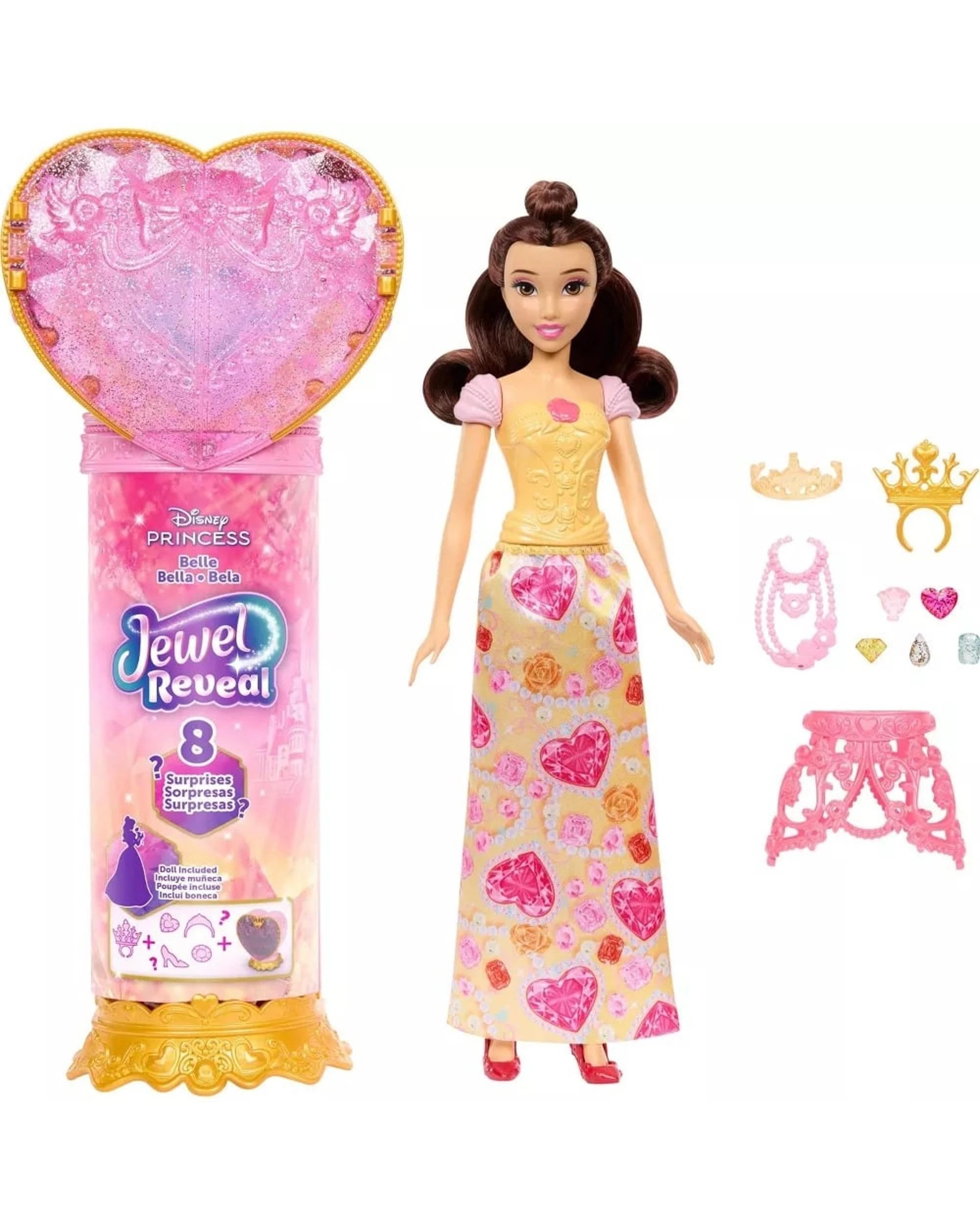 2 Disney Princess Jewel Reveal Belle Fashion Doll, 2 of 5