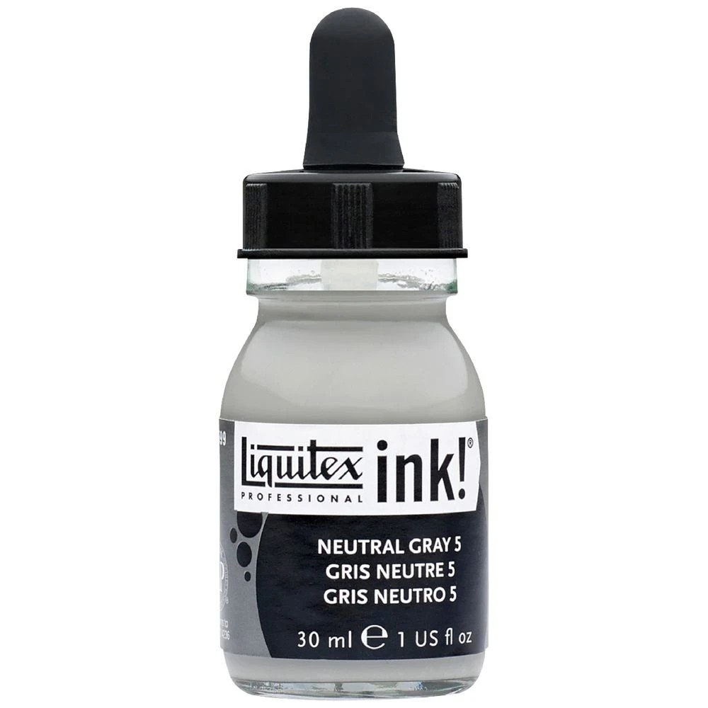 1 Liquitex Professional Ink 30mL Neutral Grey Value 5 Mix Grey, 1 of 2