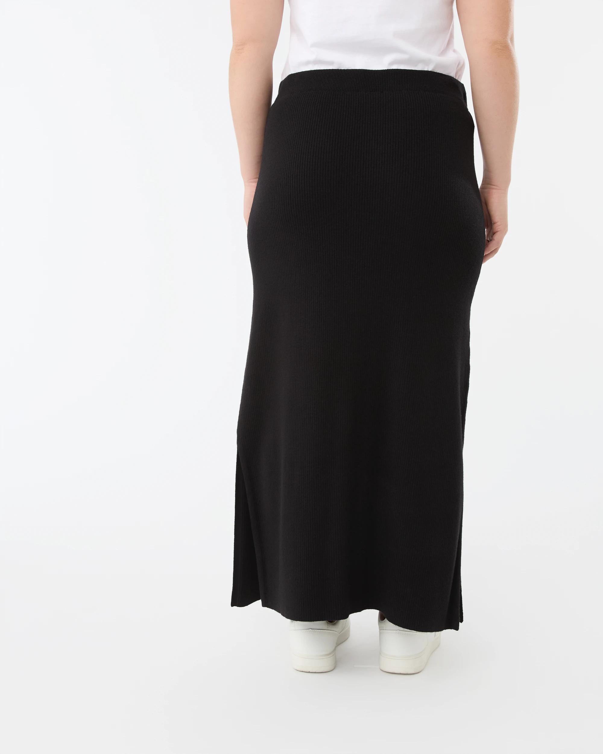 3 Maternity Rib Column Skirt Black, 3 of 5