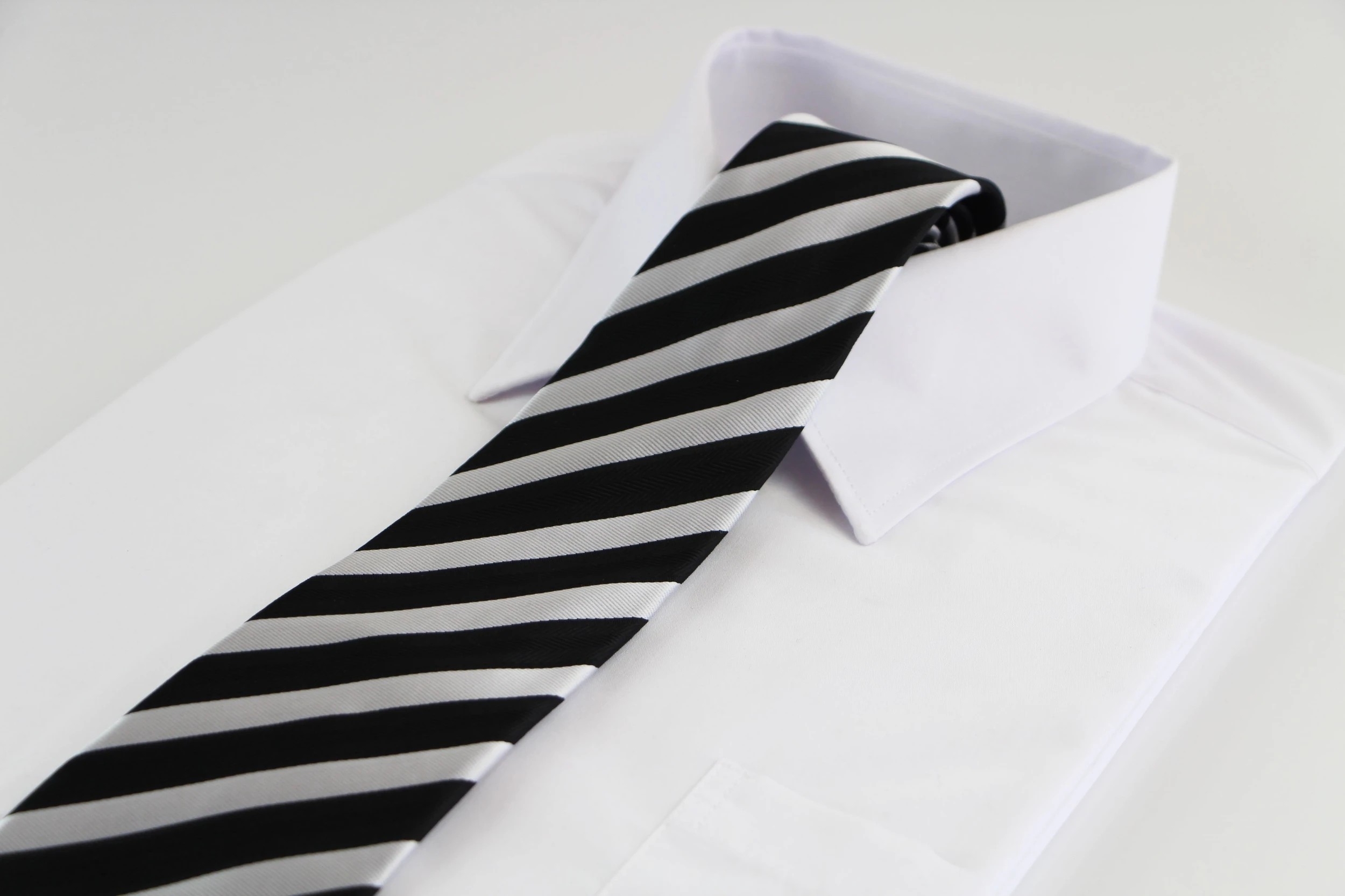 3 Zasel Mens Black & Grey Striped Patterned 8cm Neck Tie - Multi, 3 of 3
