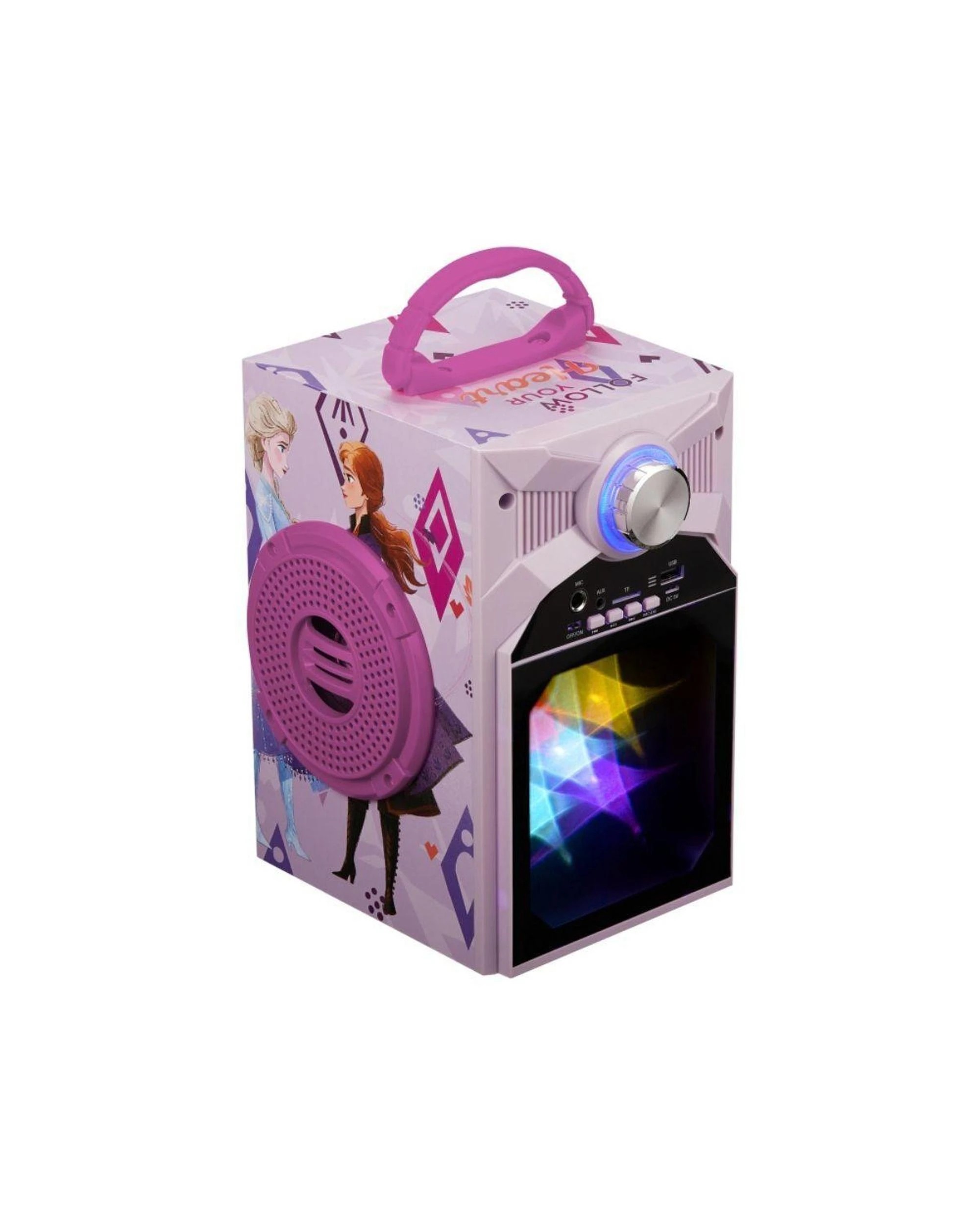 3 Disney Frozen Bluetooth Karaoke Machine with Microphone LED Lights Built in Speaker for Kids, 3 of 3