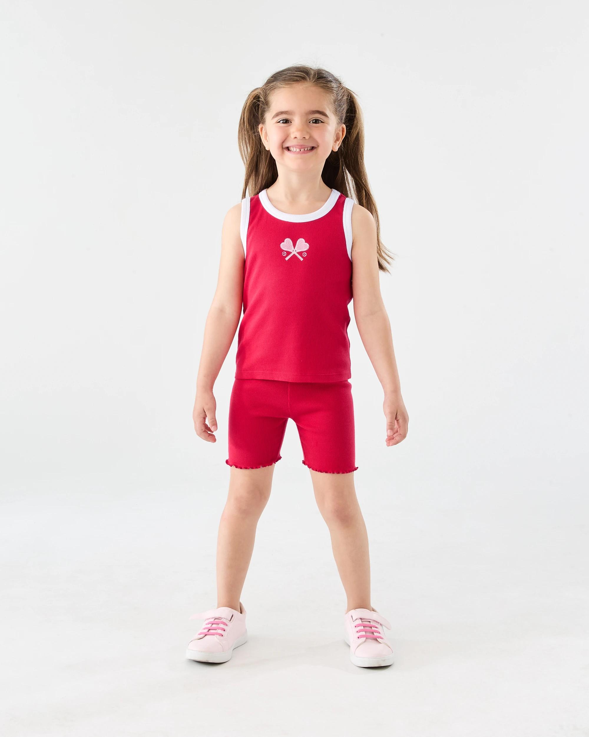 5 Printed Rib Bike Shorts Lolli Red, 5 of 6