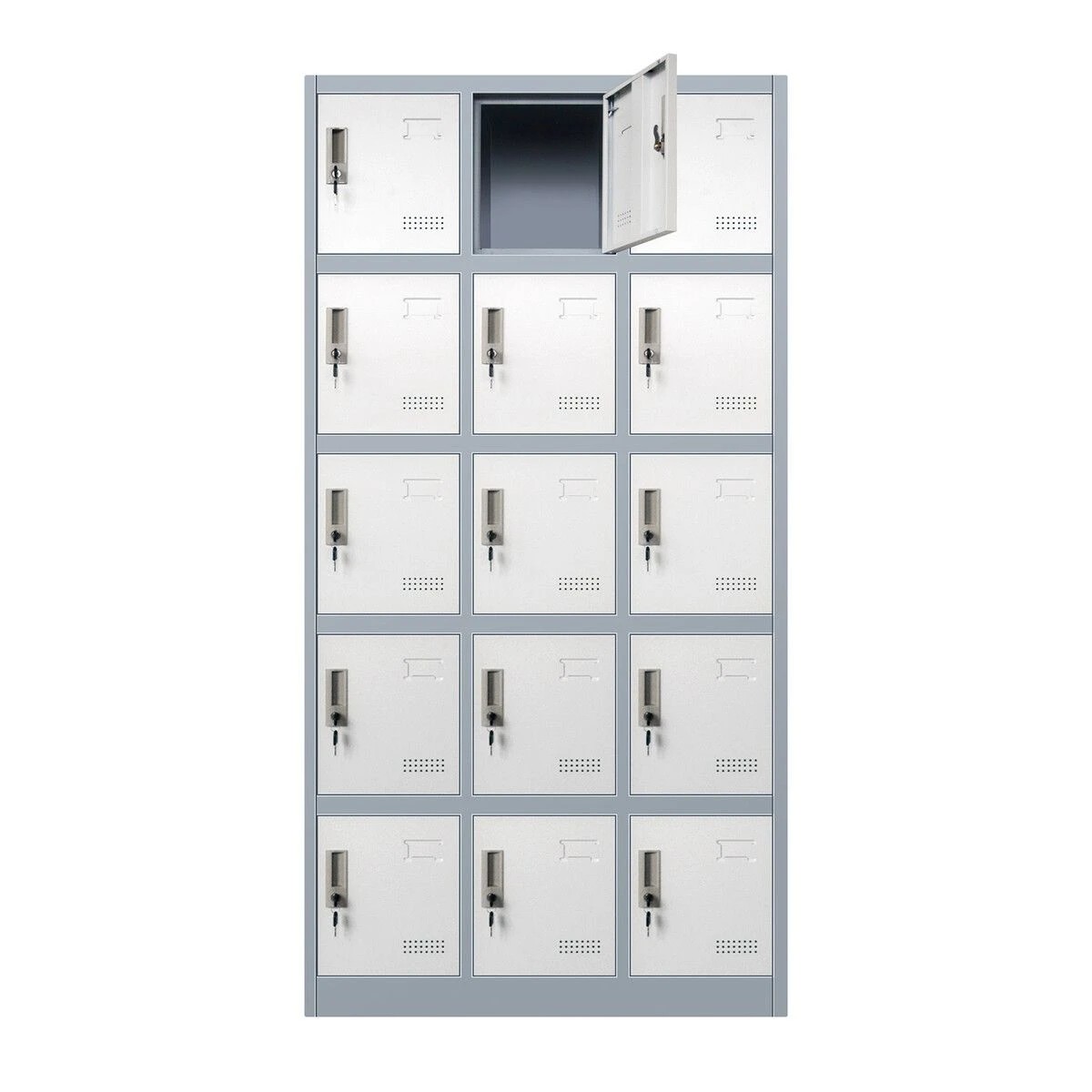 1 Ausway 15 Doors Locker Cabinet Steel Storage Cupboard Metal File Organiser, 1 of 3