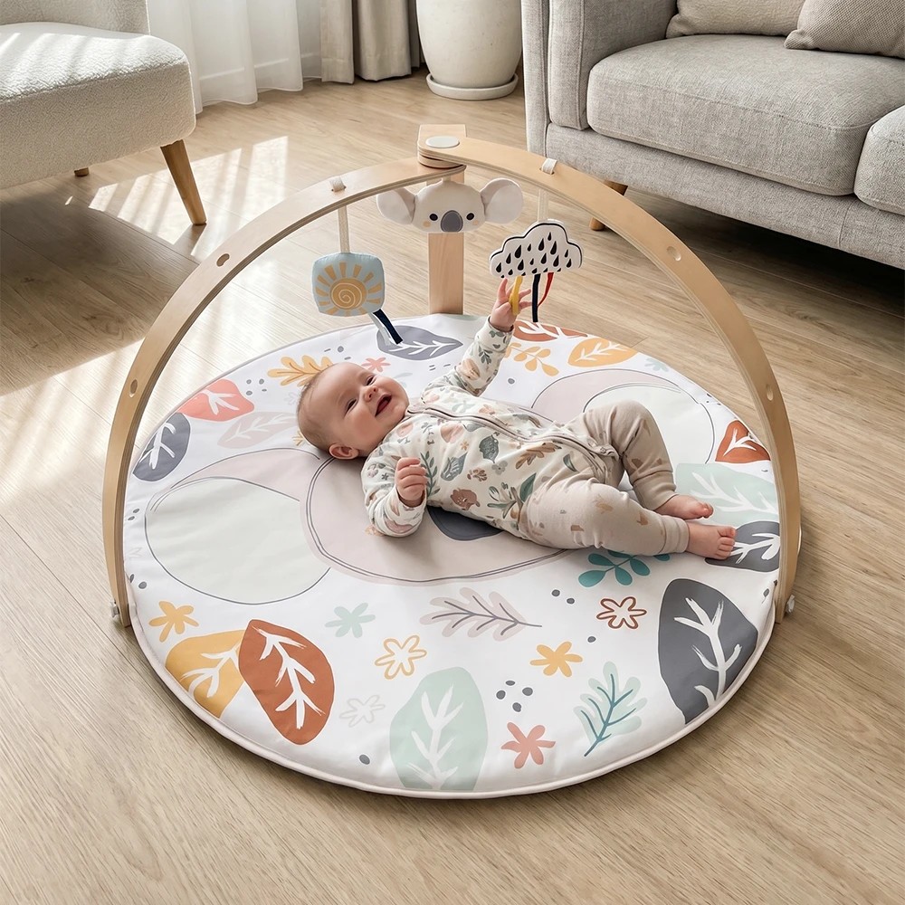 3 PlayPals Kid Play Mat Baby Gym Tummy Time Activity Mat with 3 Sensory Toys - Multi, 3 of 3