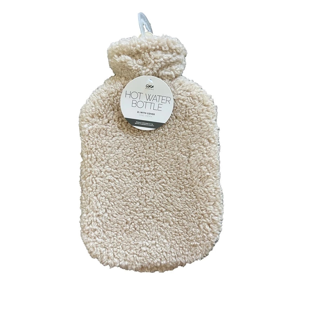 2 2L OXX Essentials Hot Water Bottle with Sand Sherpa Cover, 2 of 2