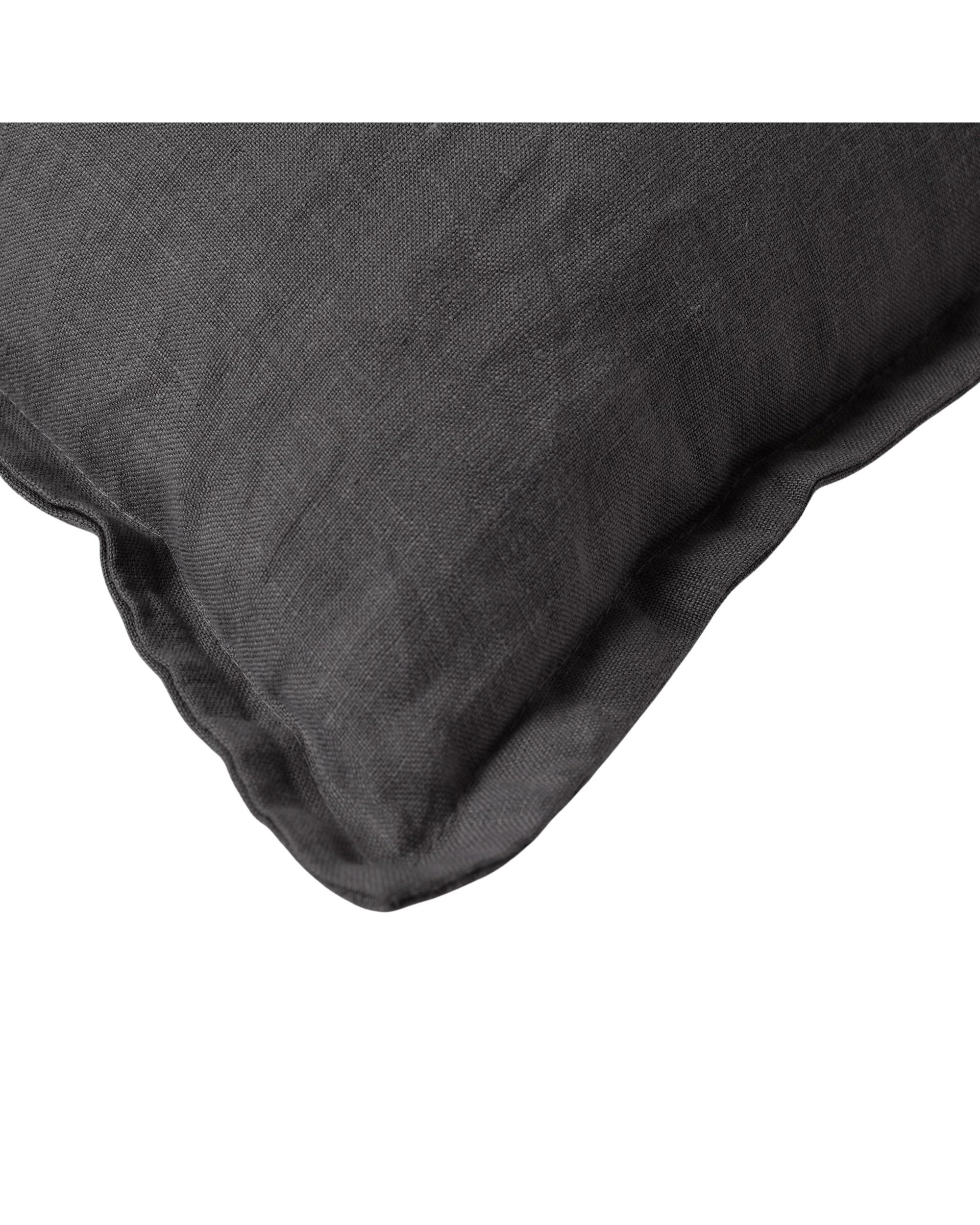 5 Natural Home ARDENNE Washed French Linen Rectangular Cushion with Oxford Edge 40x60cm - Basalt Grey, 5 of 9