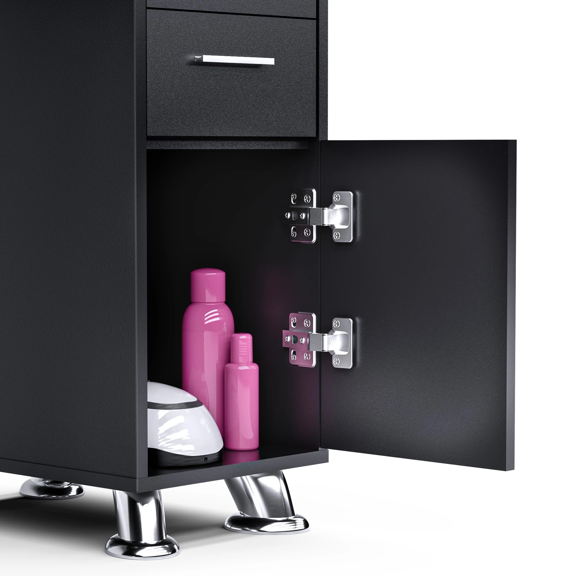 5 Advwin Manicure Table Nail Tech Desk Dressing Table Dust Collector Drawers Cabinet Storage
 - Black, 5 of 10