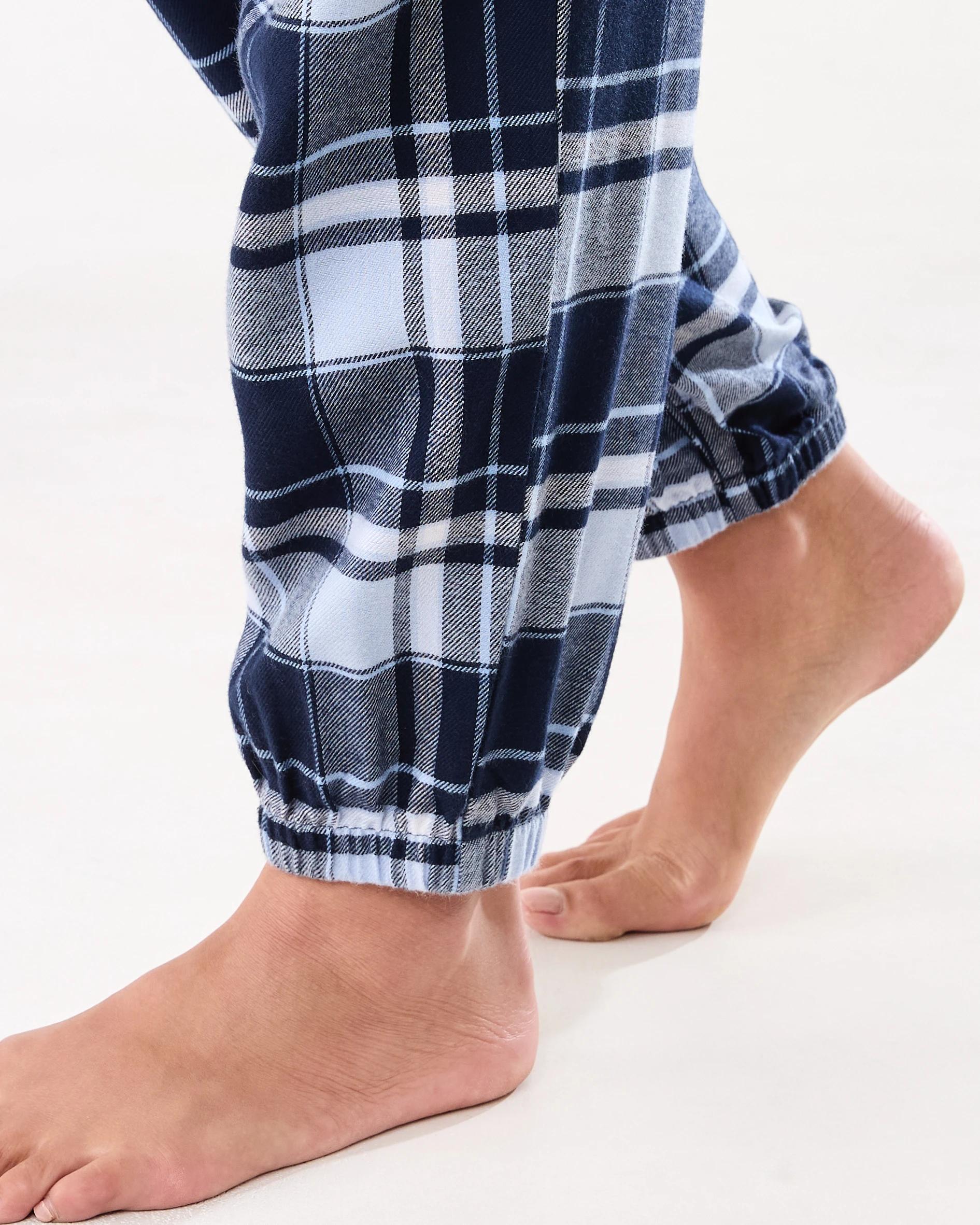 6 Cuffed Flannel Pants Navy Check, 6 of 6