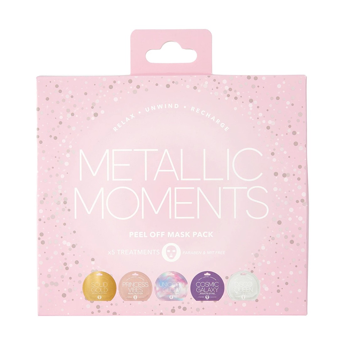 4 5 Pack Metallic Moments Peel Off Face Masks, 4 of 5