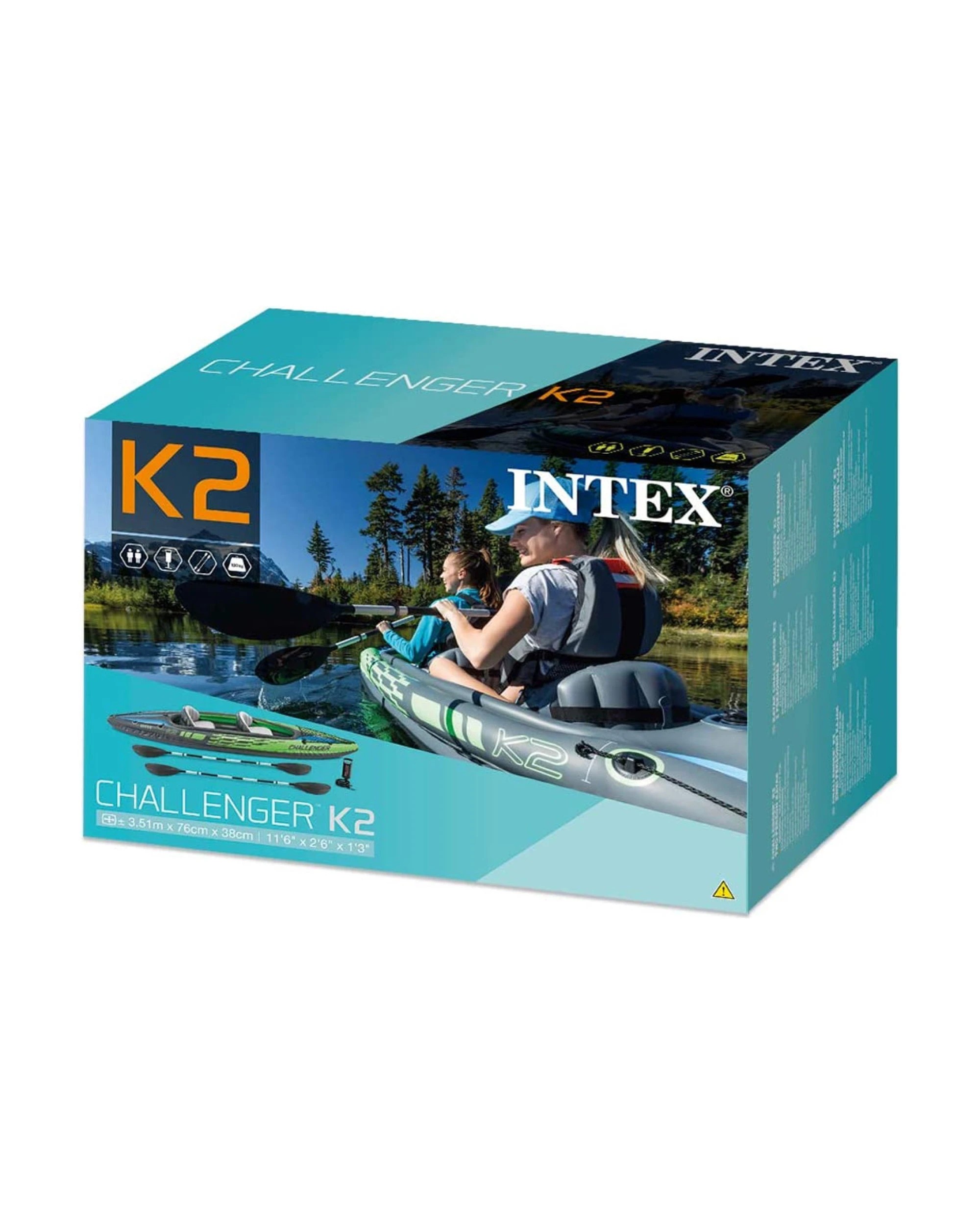 7 Intex Challenger K2 2 Seater Inflatable Kayak 68306NP - Green, 7 of 7