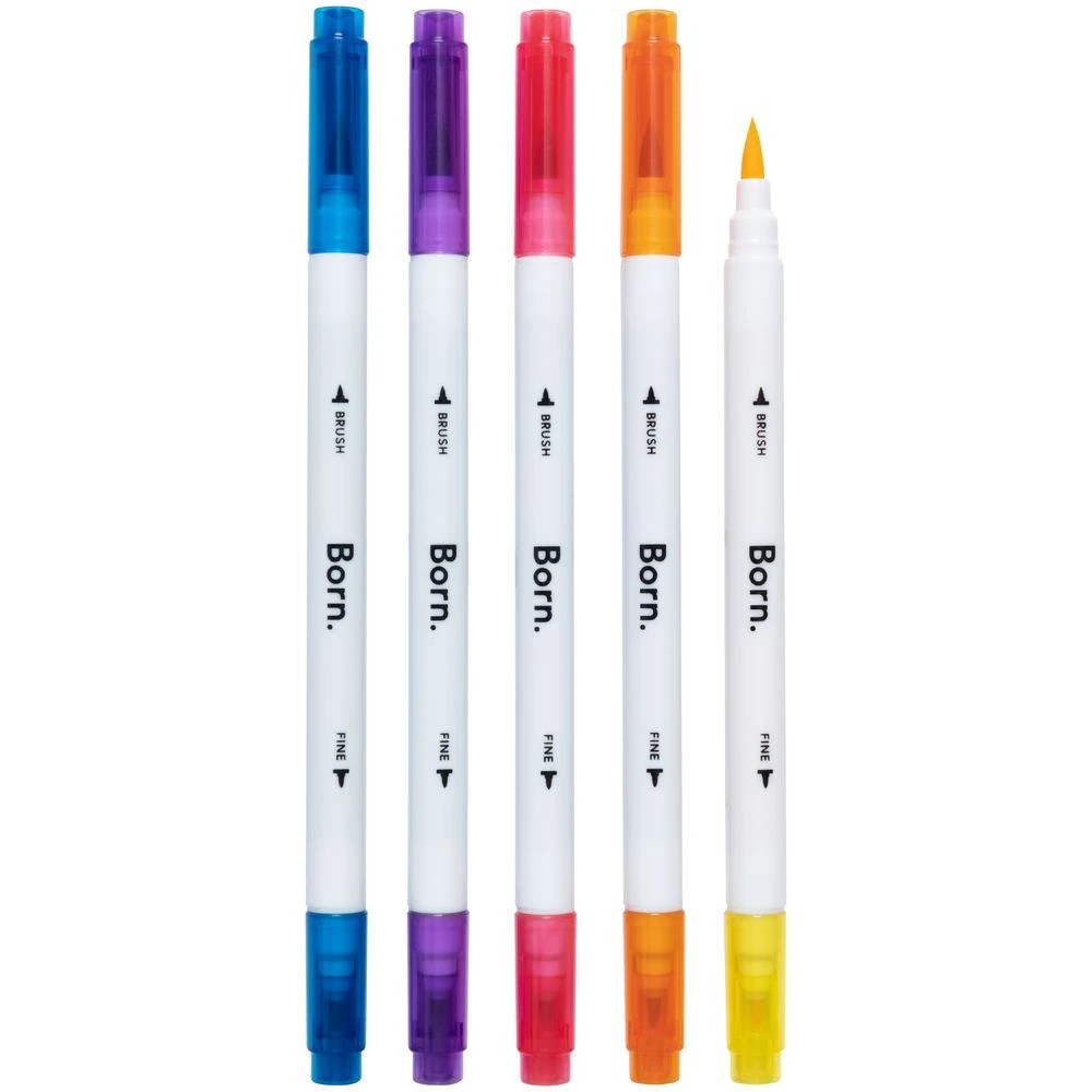 3 Born Dual-Tip Brush Markers 12 Pack Assorted, 3 of 4