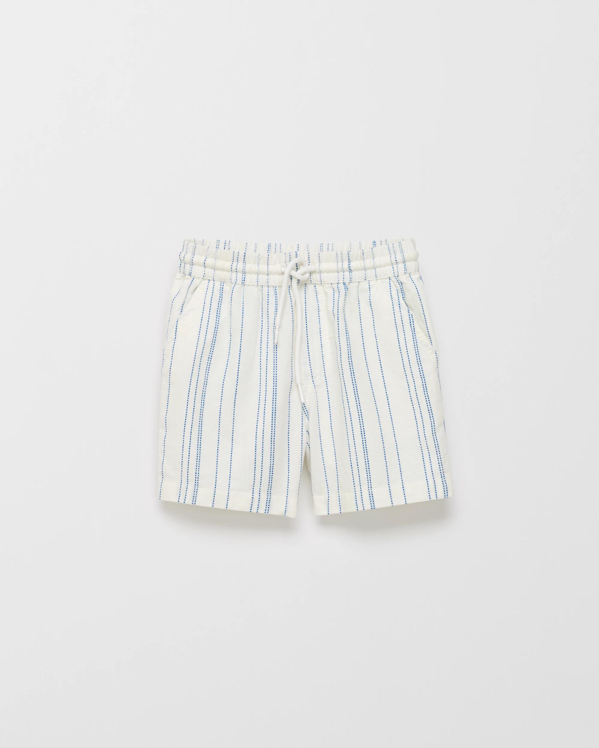 5 Target Cotton Linen Blend Textured Stripe Volley Shorts BLUE / WHITE STRIPE, 5 of 6