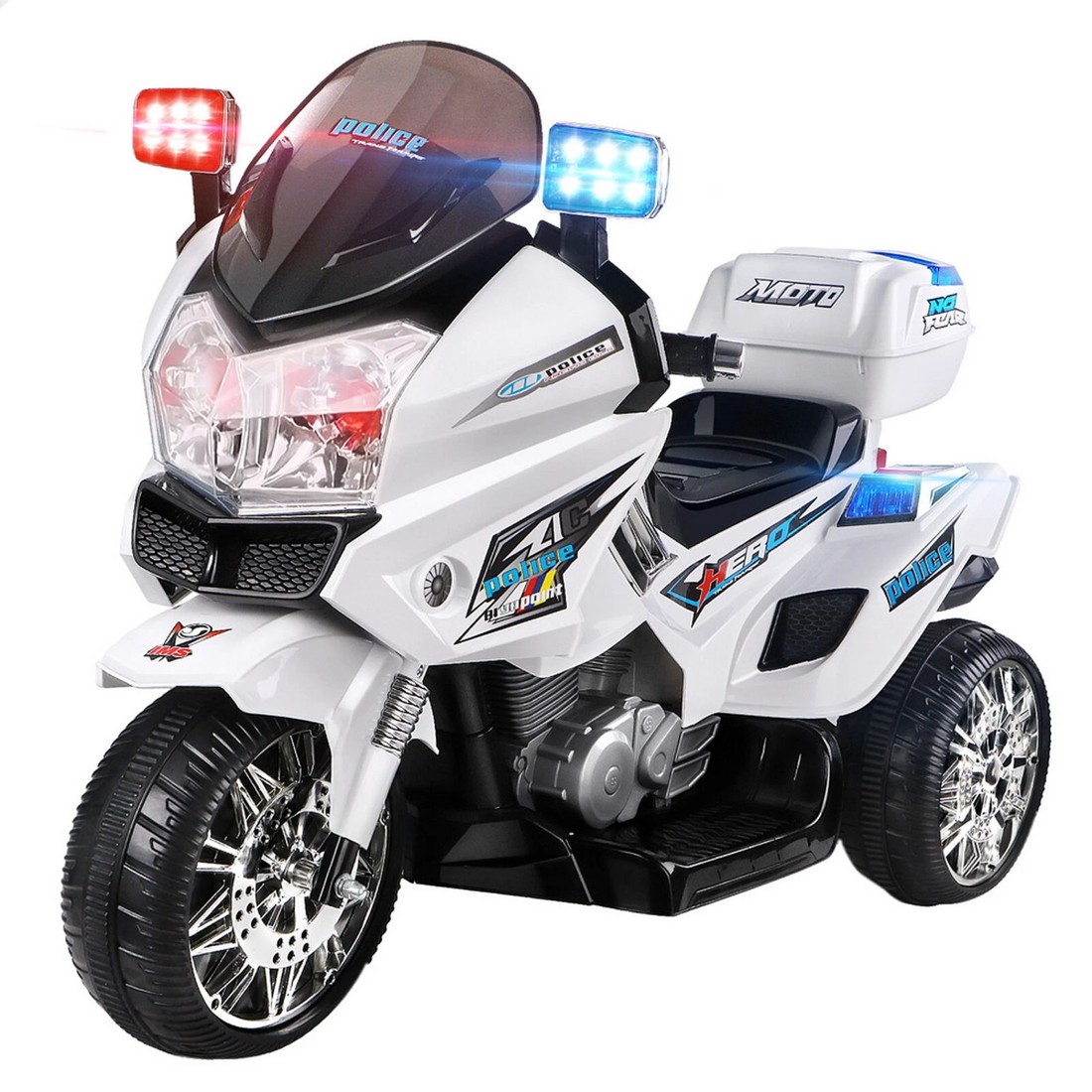 1 Alfordson Kids Ride On Car Patrol Motorcycle Electric 60W Motors BMW Inspired - White, 1 of 9