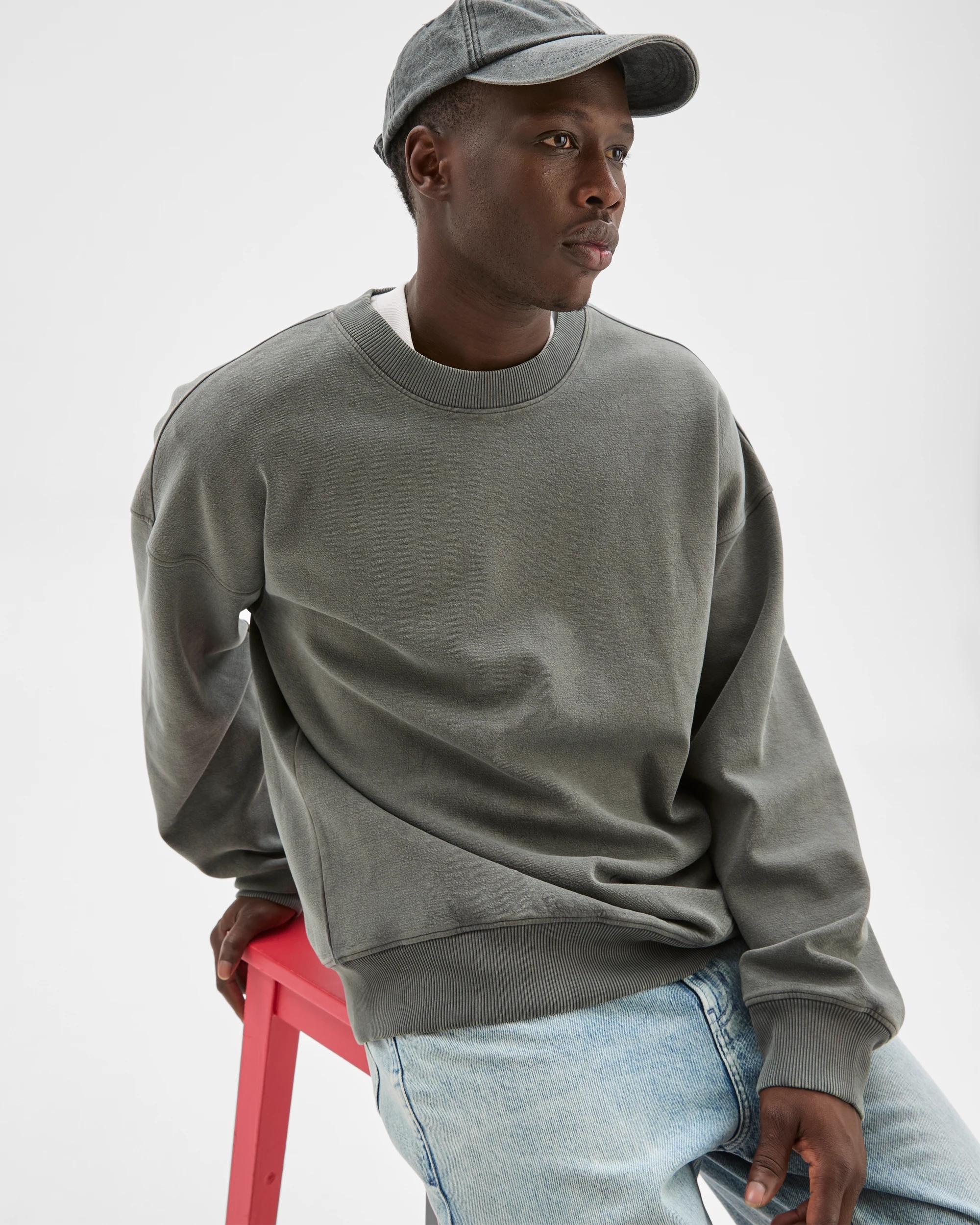 1 Commons Australian Cotton Blend Oversized Heavyweight Jumper WORN BLACK, 1 of 7