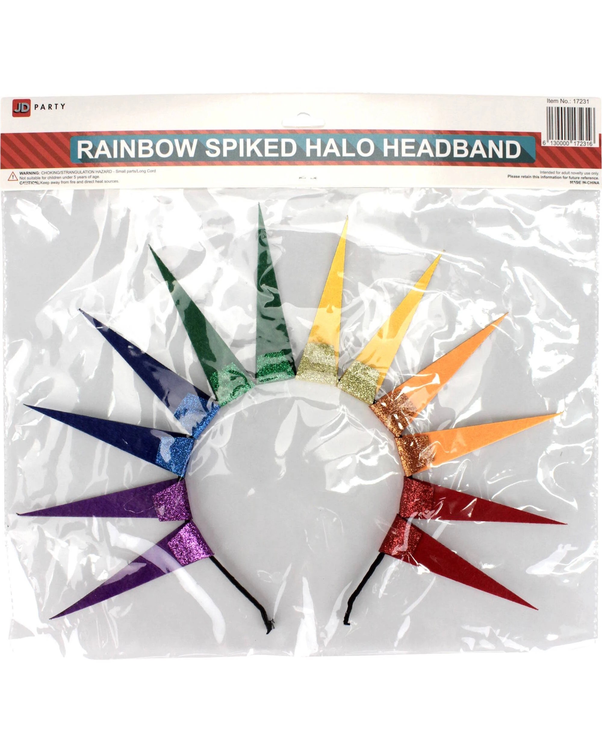 3 Partyrama Rainbow Spiked Halo Headband - One Size - Multi, 3 of 3