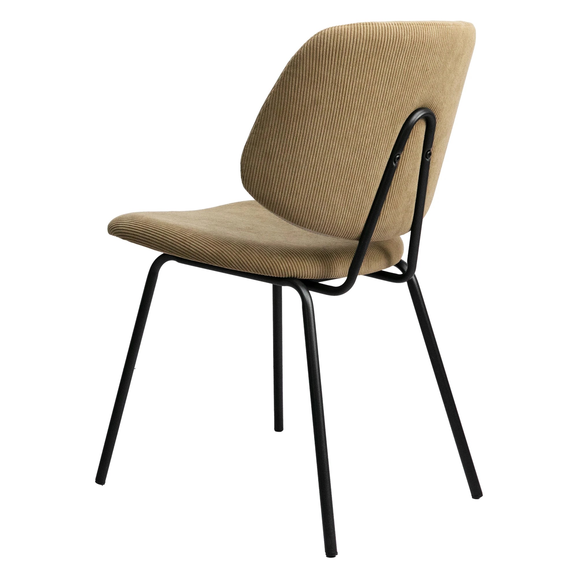 5 Levede 4x Dining Chairs Vintage Retro Soft Corduroy Kitchen Padded Seat Khaki - Khaki, 5 of 7