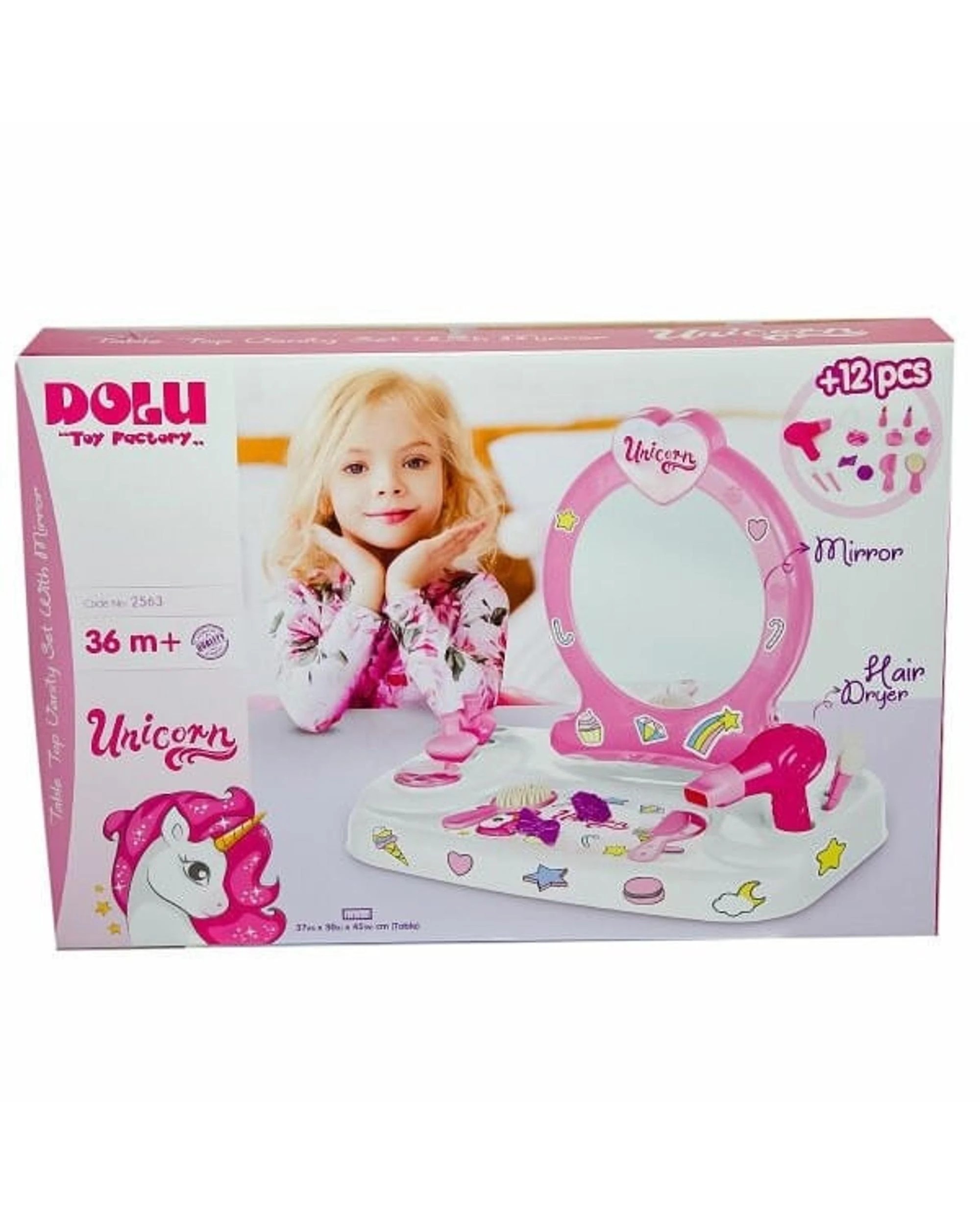 6 Dolu Unicorn Table Top Vanity Set with Mirror, 6 of 6