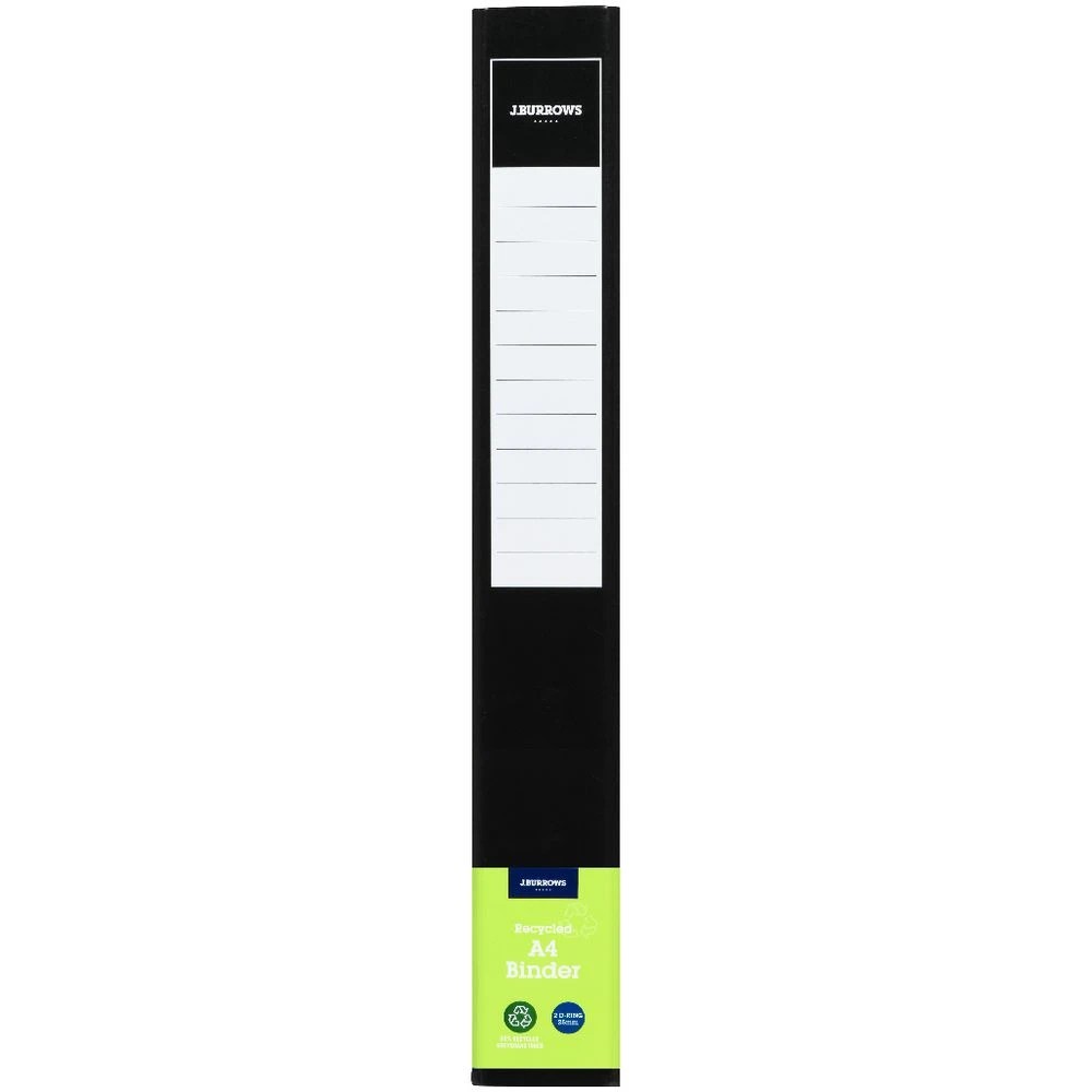 2 J.Burrows A4 Binder 2 D-Ring 25mm Gloss Black, 2 of 6
