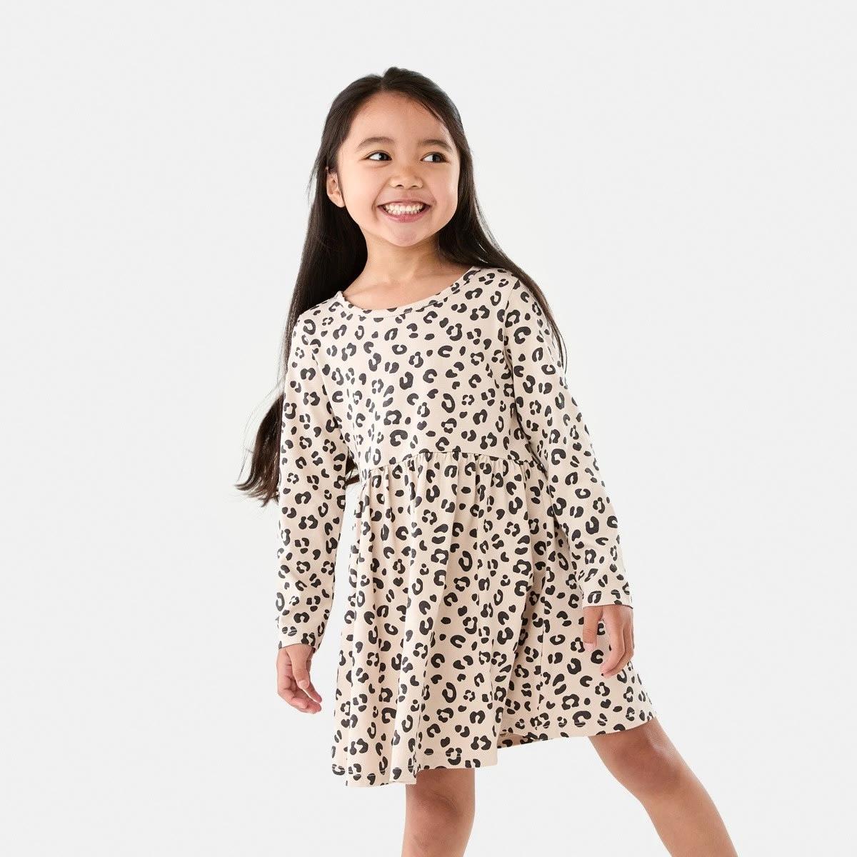 1 Long Sleeve Jersey Dress Leopard, 1 of 9