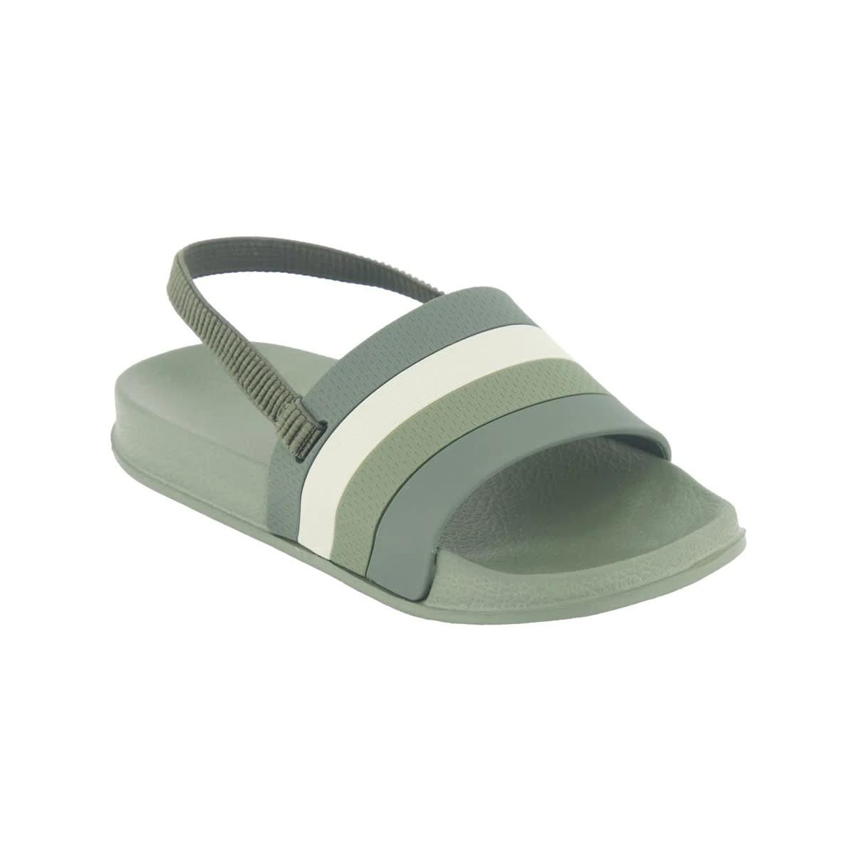 1 Junior Pool Slides Stripe Grn, 1 of 5