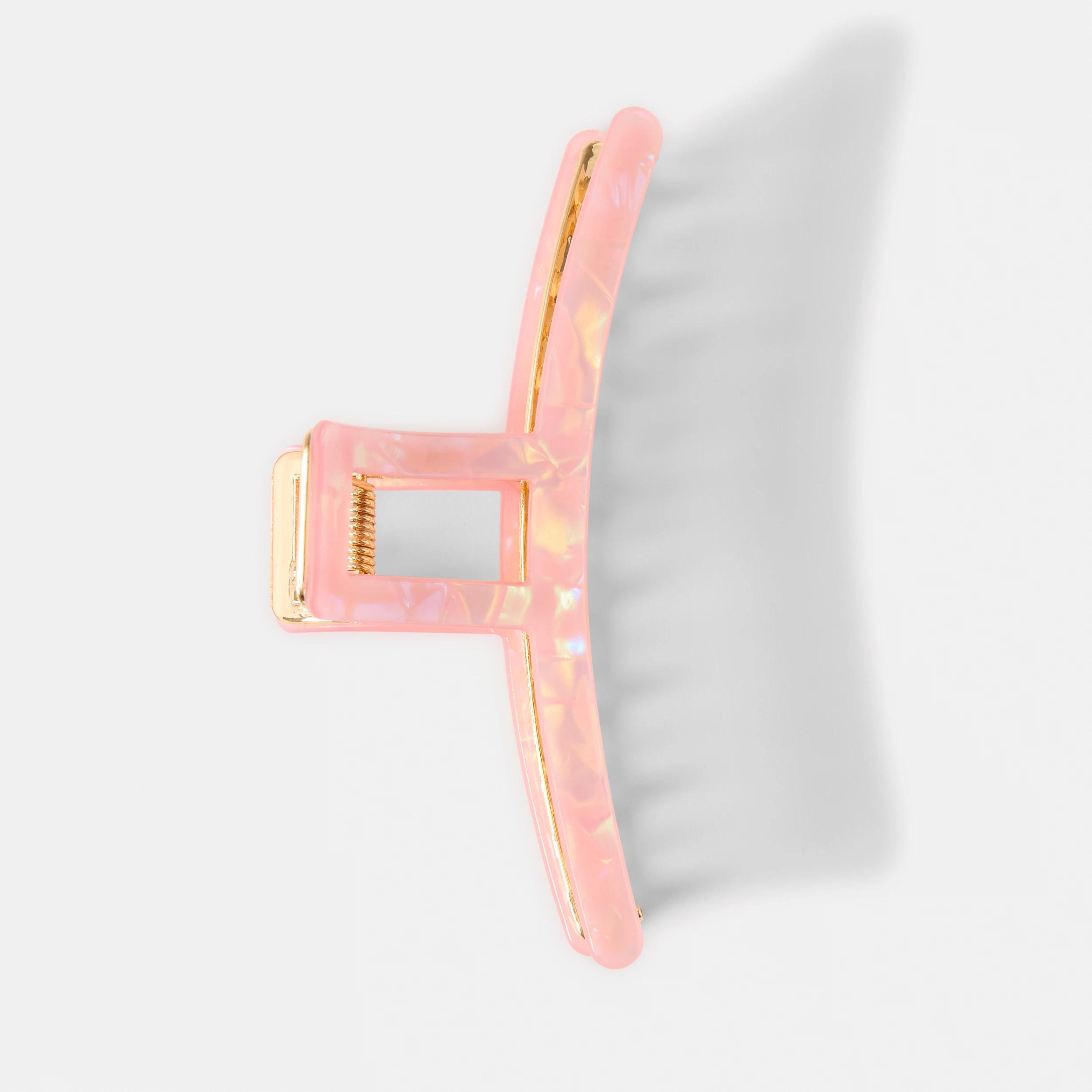 1 Pink Resin Claw Hair Clip Pink, 1 of 4