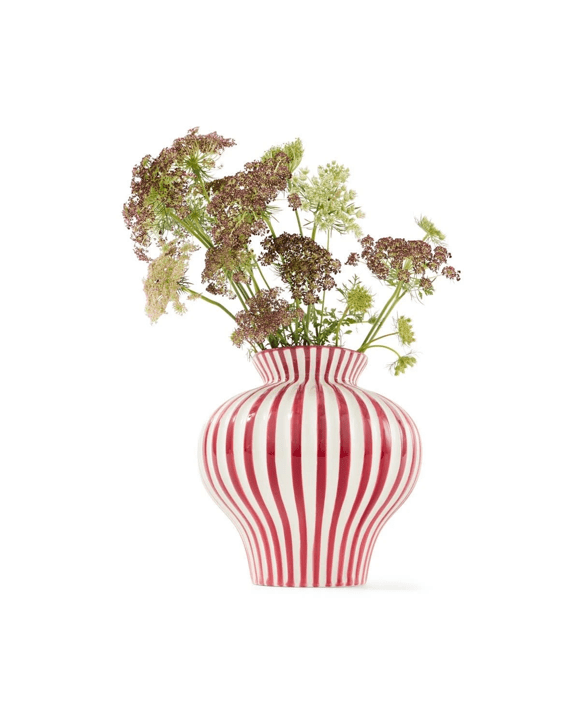 Red Stripe Ceramic Vase
