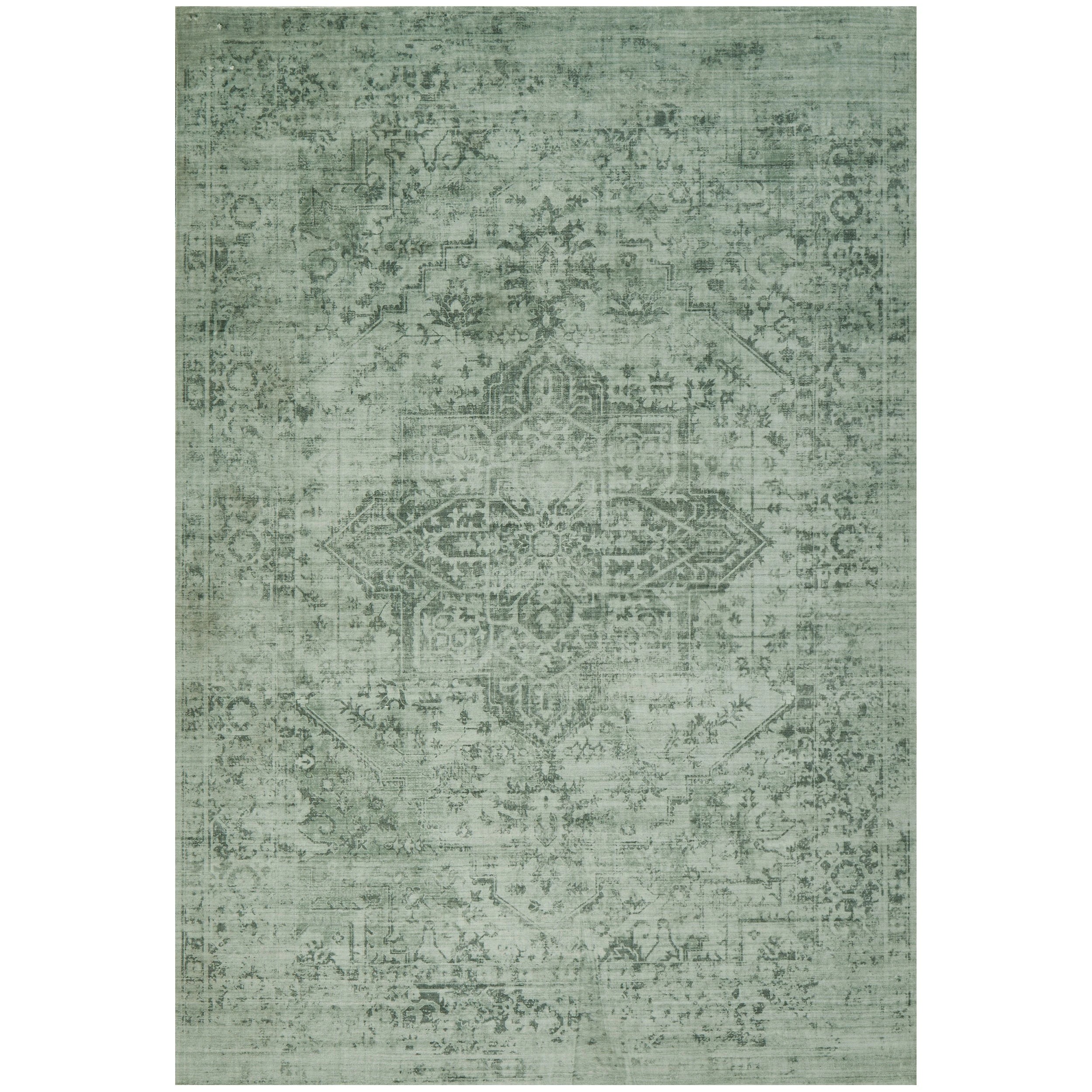 1 Common Ground Rugs Opaline Washable 220x150cm - Medium Floor Rug - Green, 1 of 9
