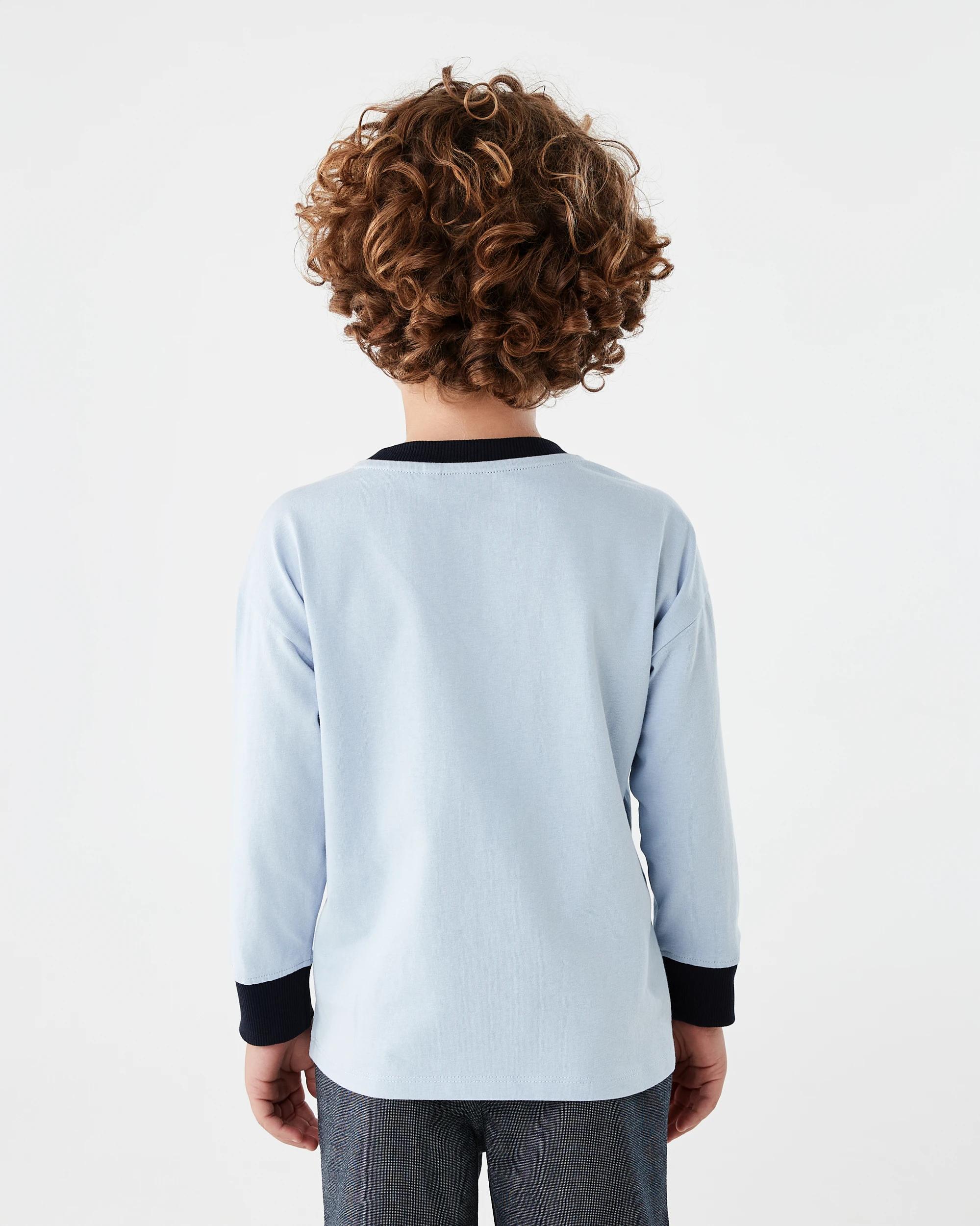 2 Long Sleeve Oversized Bind T-shirt Blu Racing, 2 of 8