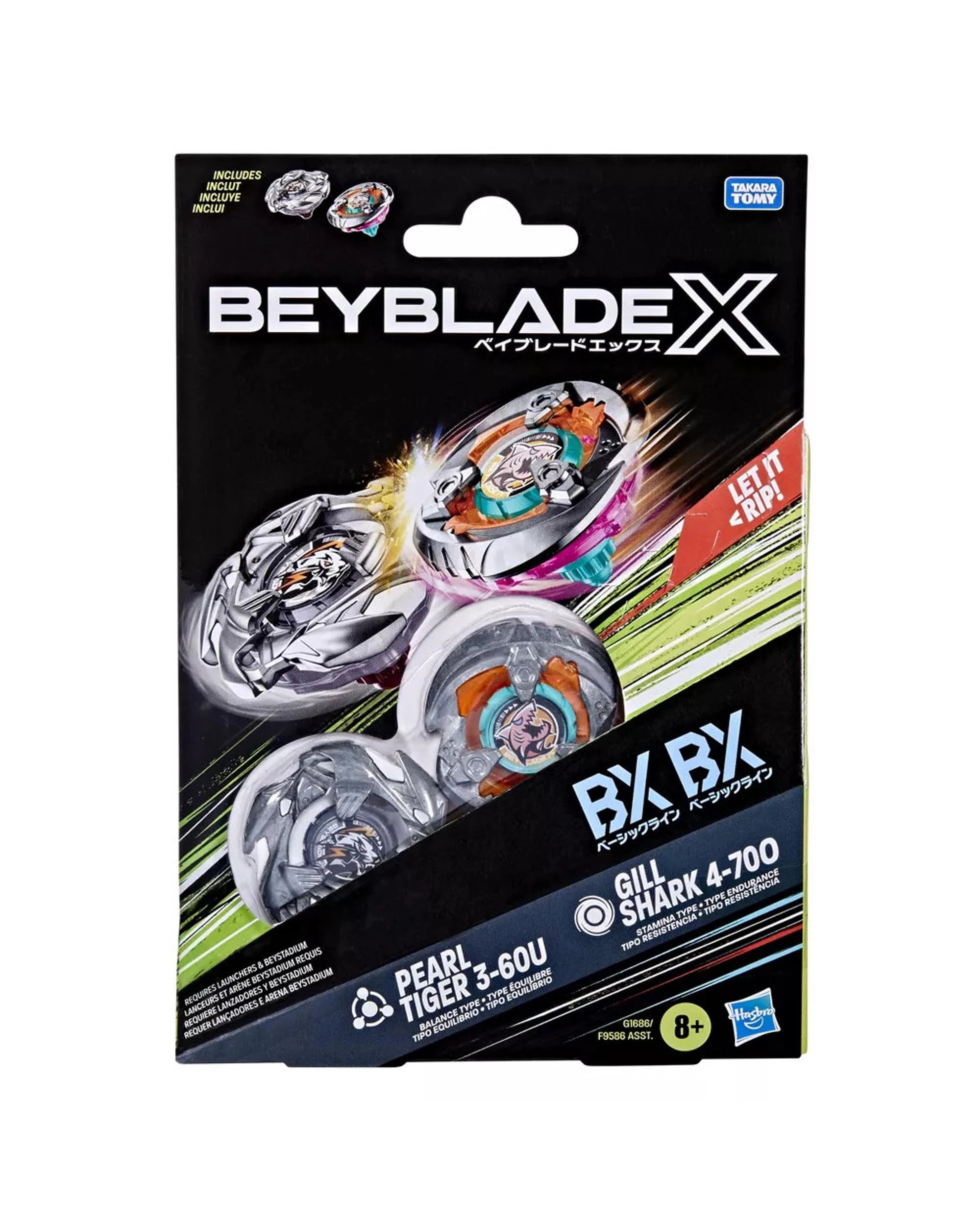 2 Beyblade X Gill Shark 4-70O and Pearl Tiger 3-60U Dual Pack, 2 of 5