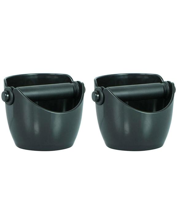 2 x Avanti Coffee Knock Box Espresso Grinds Waste Tamper Bin  Black